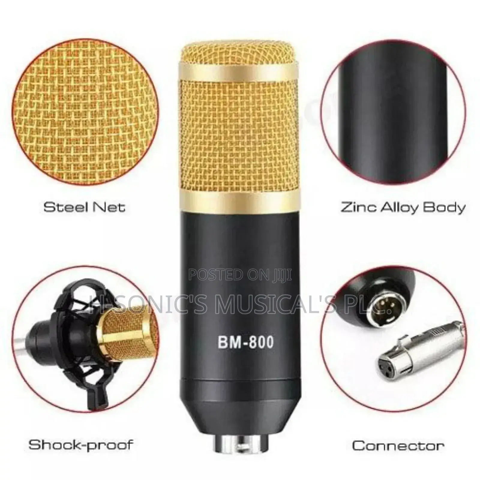 Professional Bm-800 Condenser Microphone With V8 Soundcard