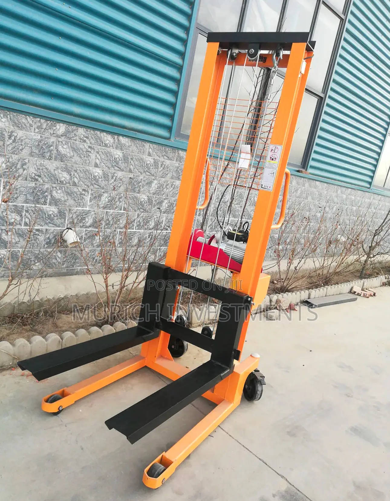 2ton Electric Pallet Stacker Forklift With Electric Hoist