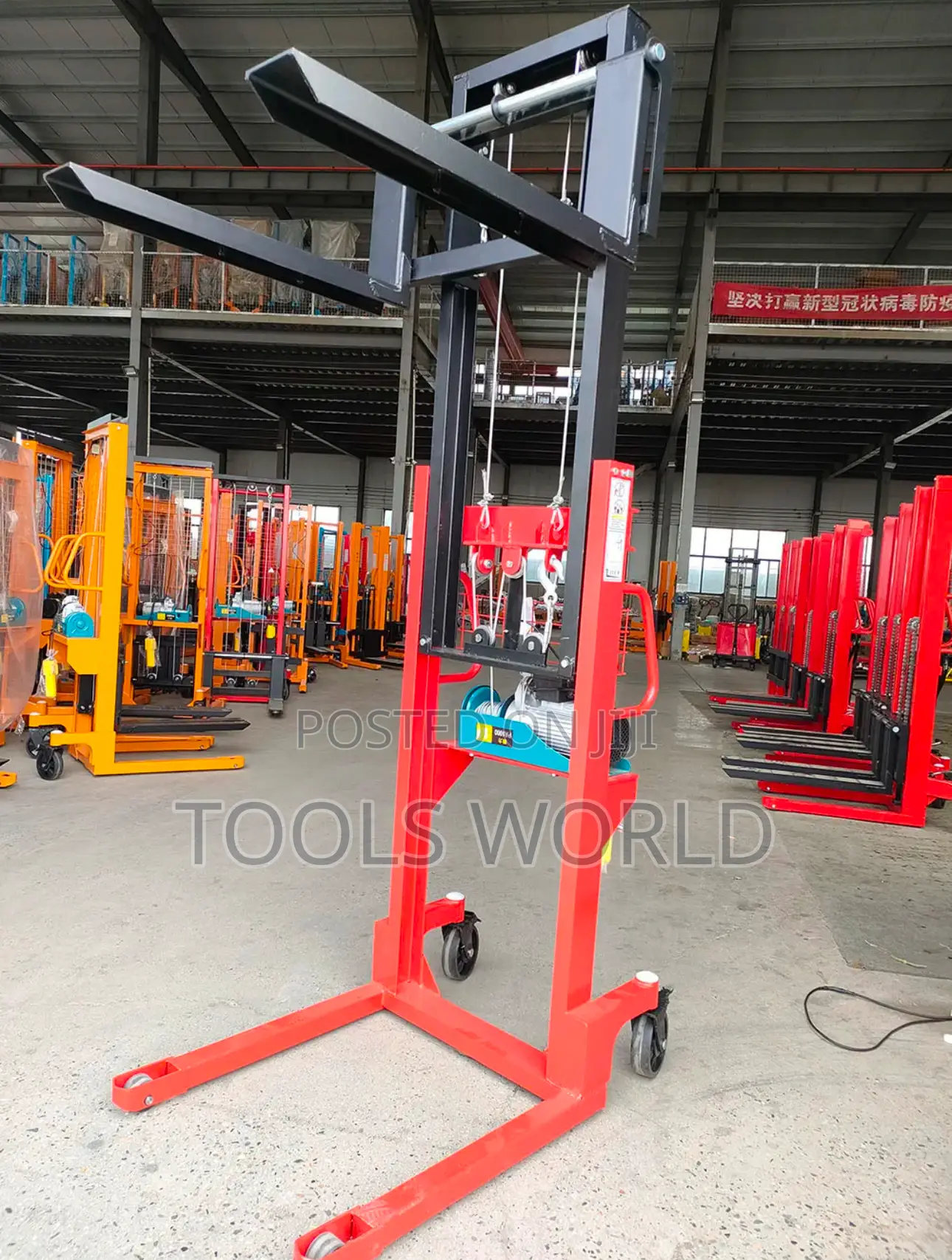 2ton X 1.6m Electric Pallet Stacker Forklift With Hoist
