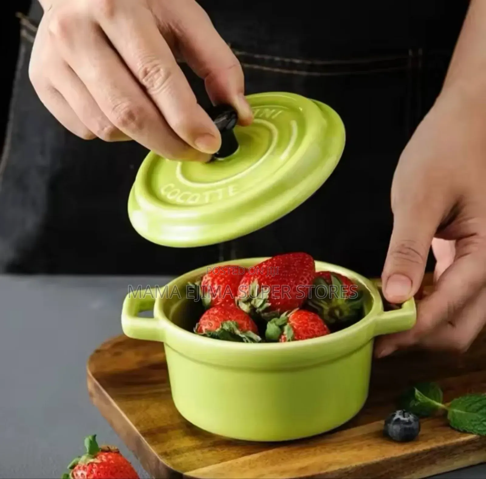 Ceramic Breakfast Bowl Ramekins With Lids,Oven Safe,Creme