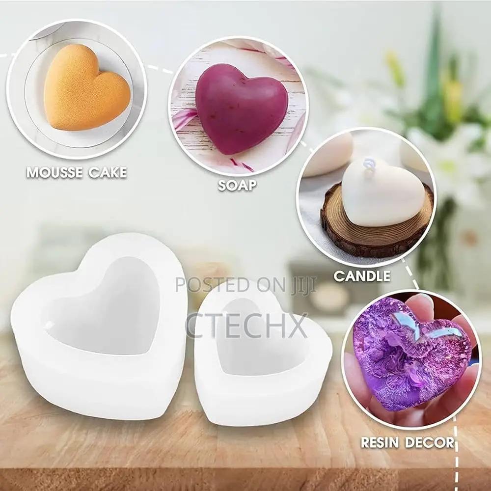 3D Heart Shaped Silicone Mould