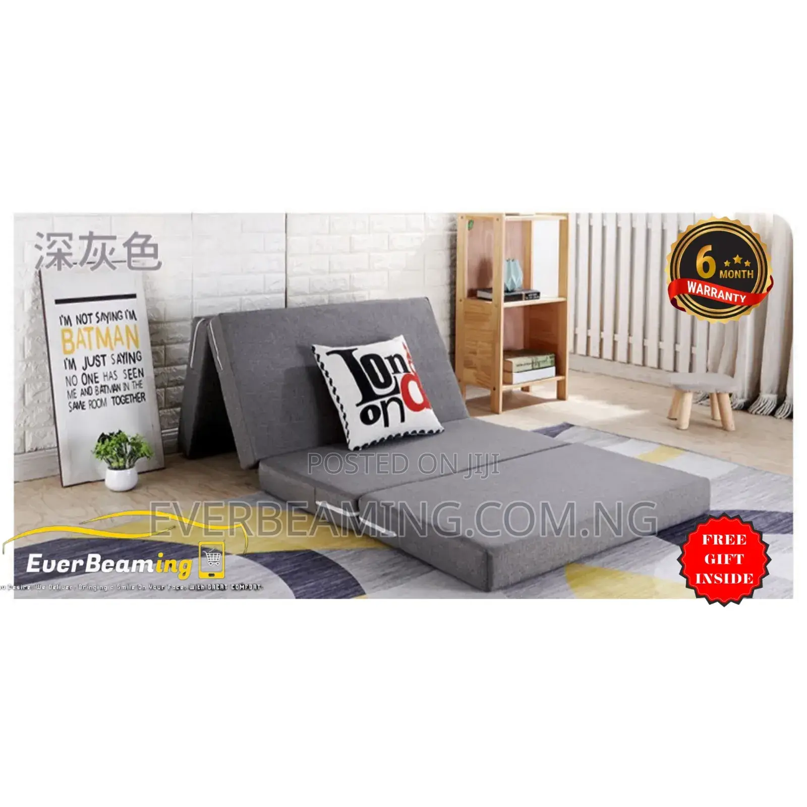 EverBeaming Luxurious Foldable Mattress 4ft X 6ft _Grey
