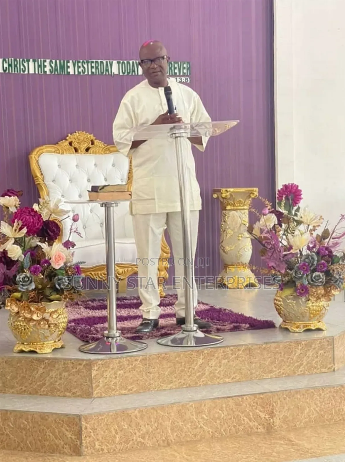 Quality Unbreakable Acrylic Single Pole Pulpit for Church