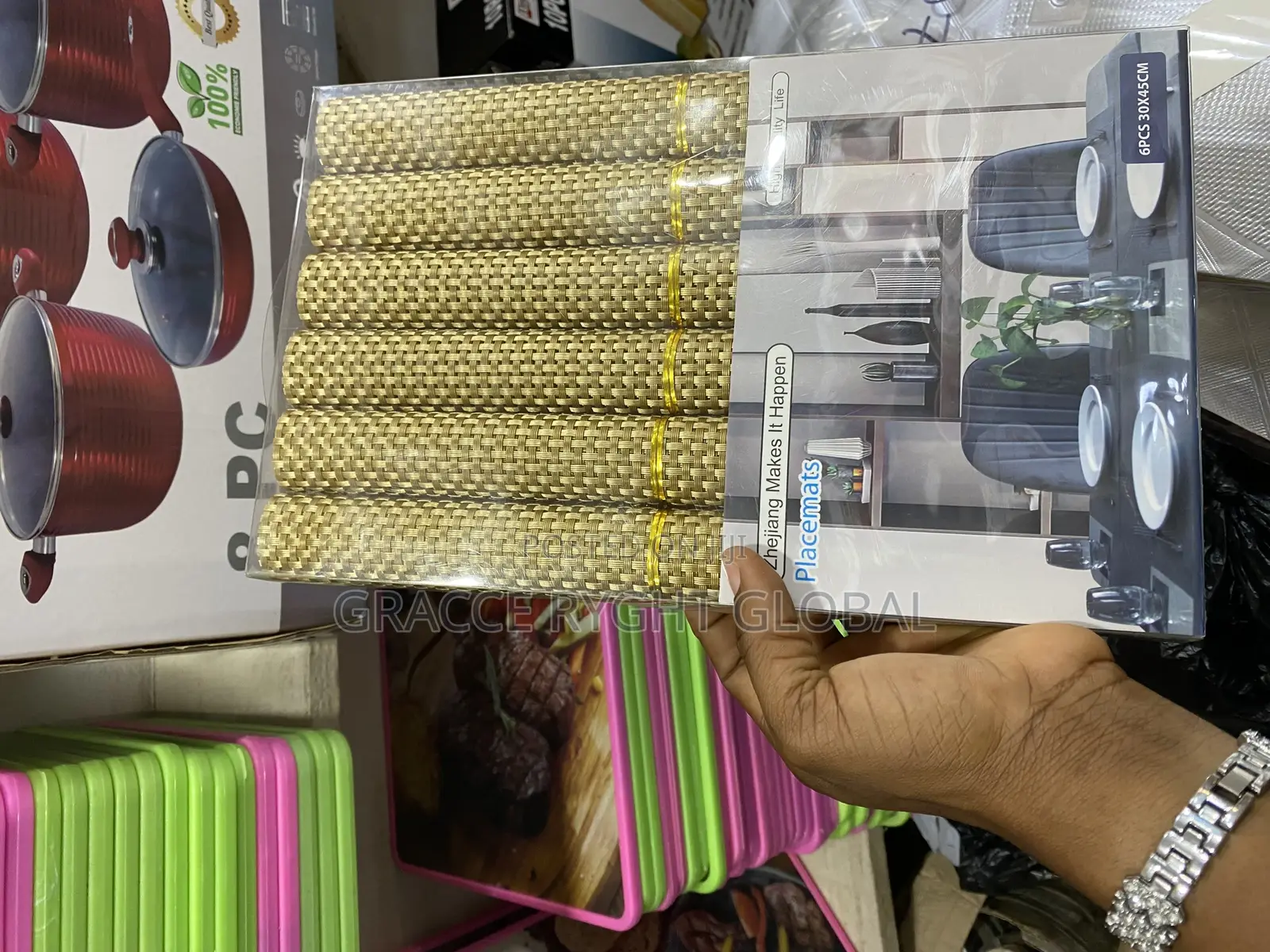 Set of 6 PVC Mesh Dinning Plate Mat