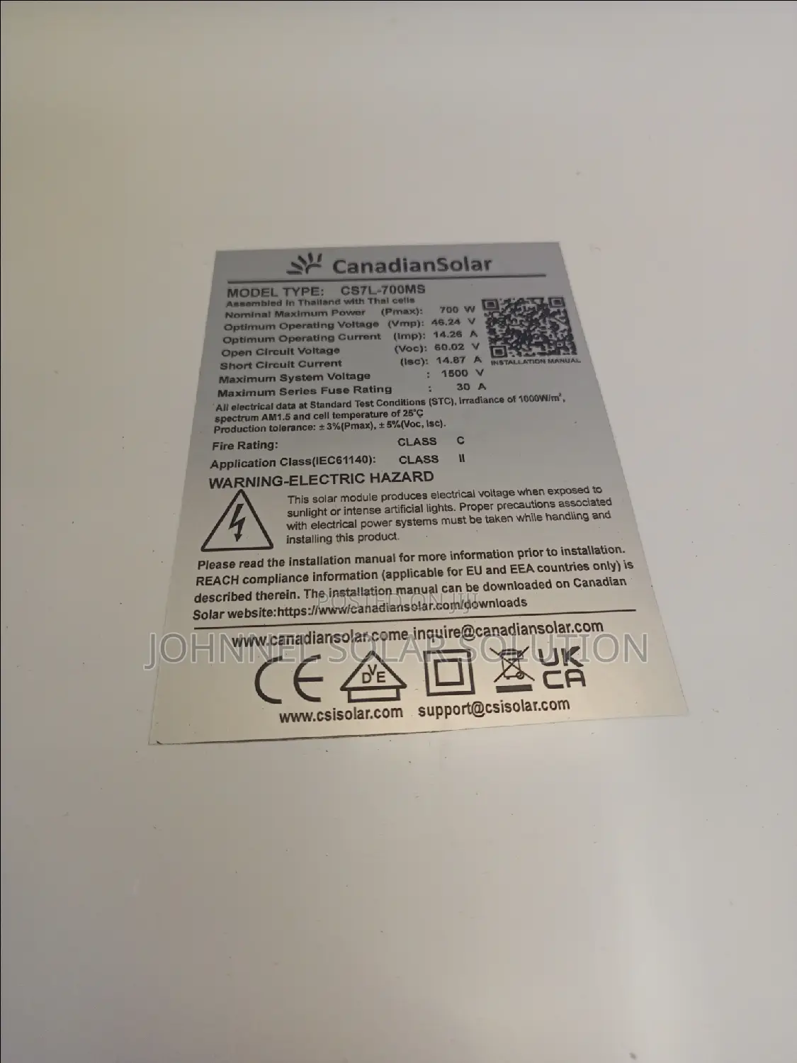 700w 144cells Canadian Solar Panel Mono Available