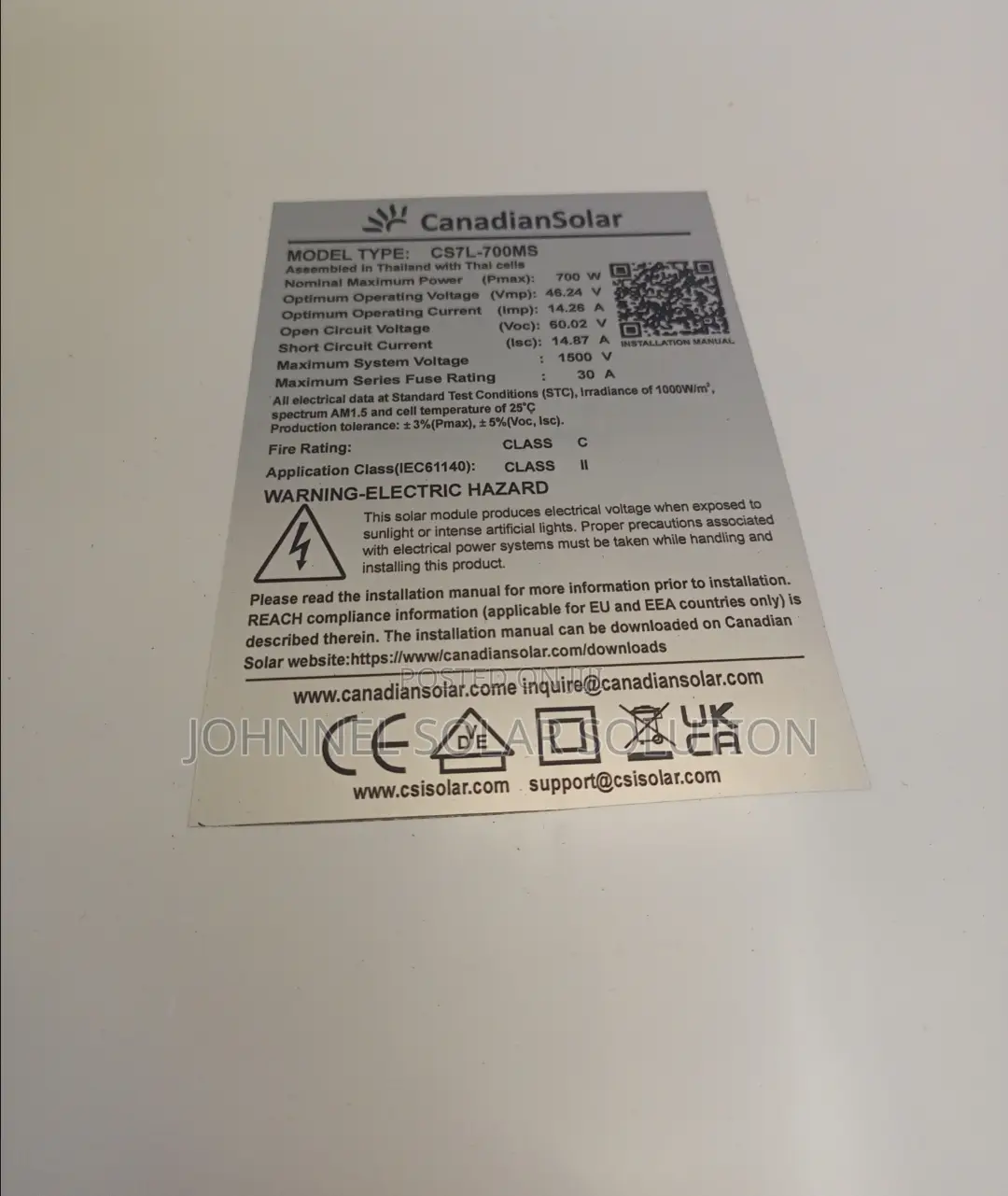 700watts 144cells Canadian Solar Panel Available
