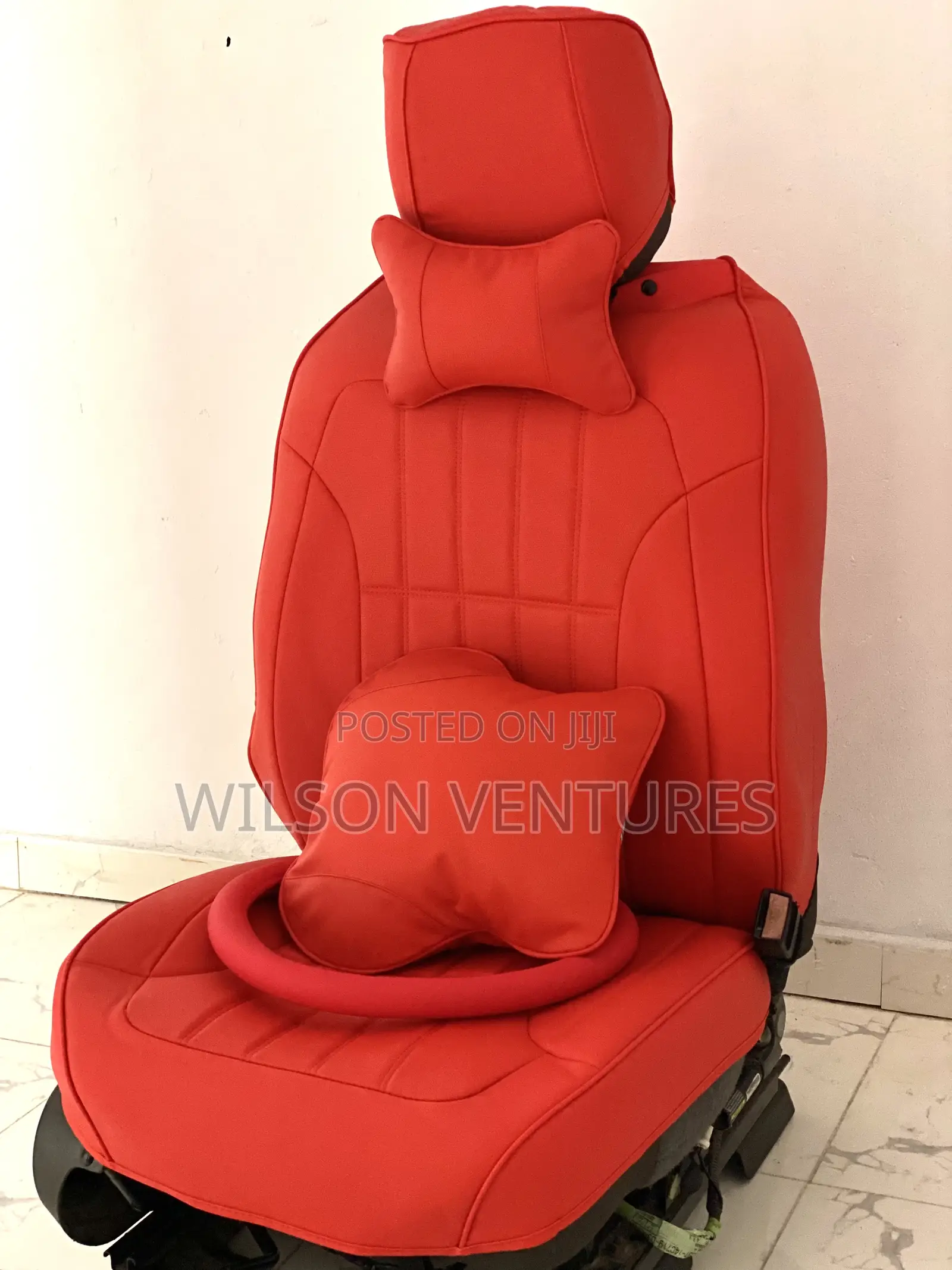 Plain Red Complete Seat 5 Seater Seat Cover