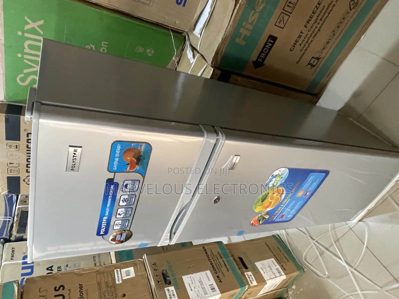 Brand New Polystar Doble Door Refrigerator Full Copper Engin