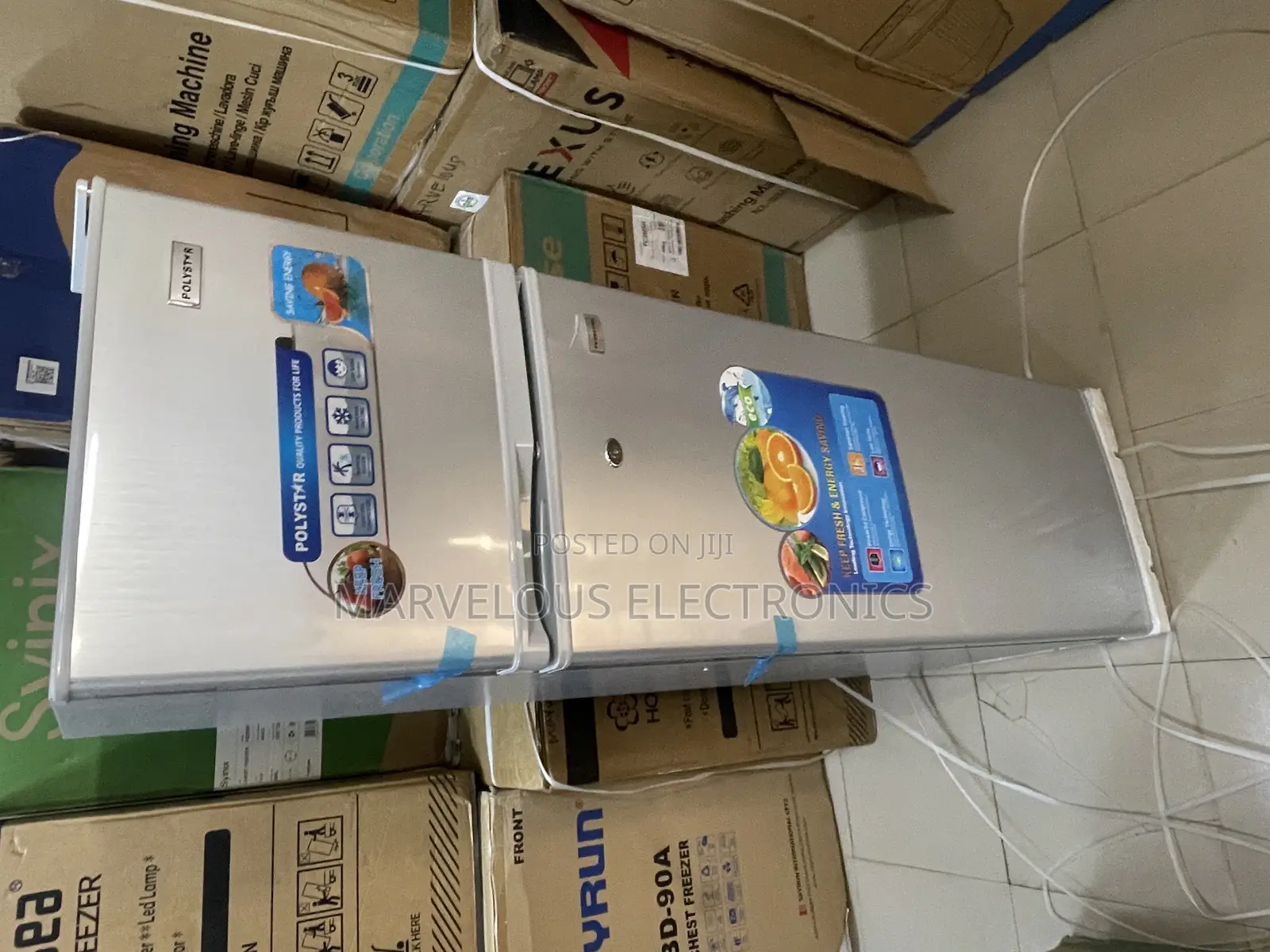 Brand New Polystar Doble Door Refrigerator Full Copper Engin