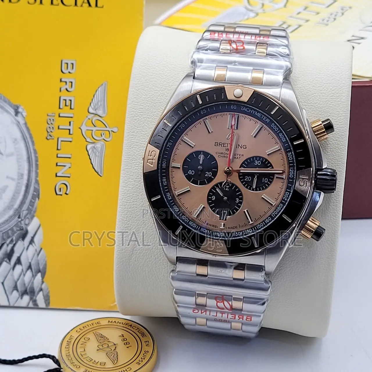 Breitling Quality Men Chain Strap Wristwatch