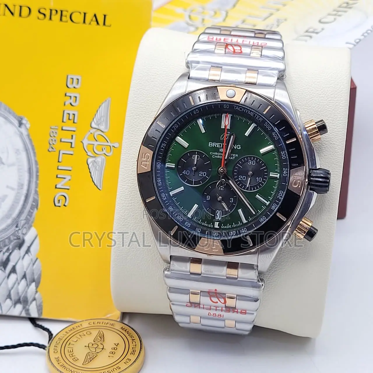 Breitling Quality Men Chain Strap Wristwatch