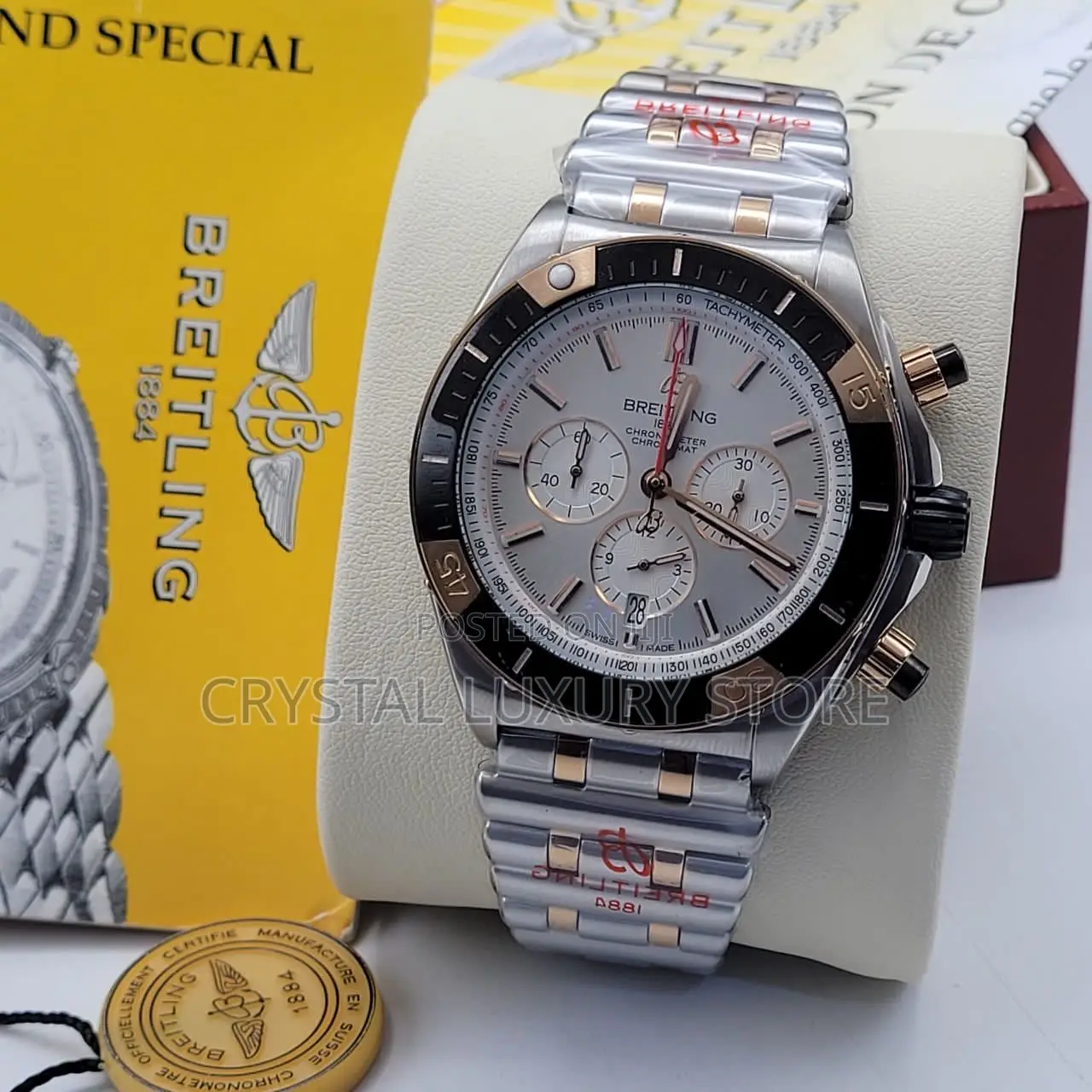 Breitling Quality Men Chain Strap Wristwatch