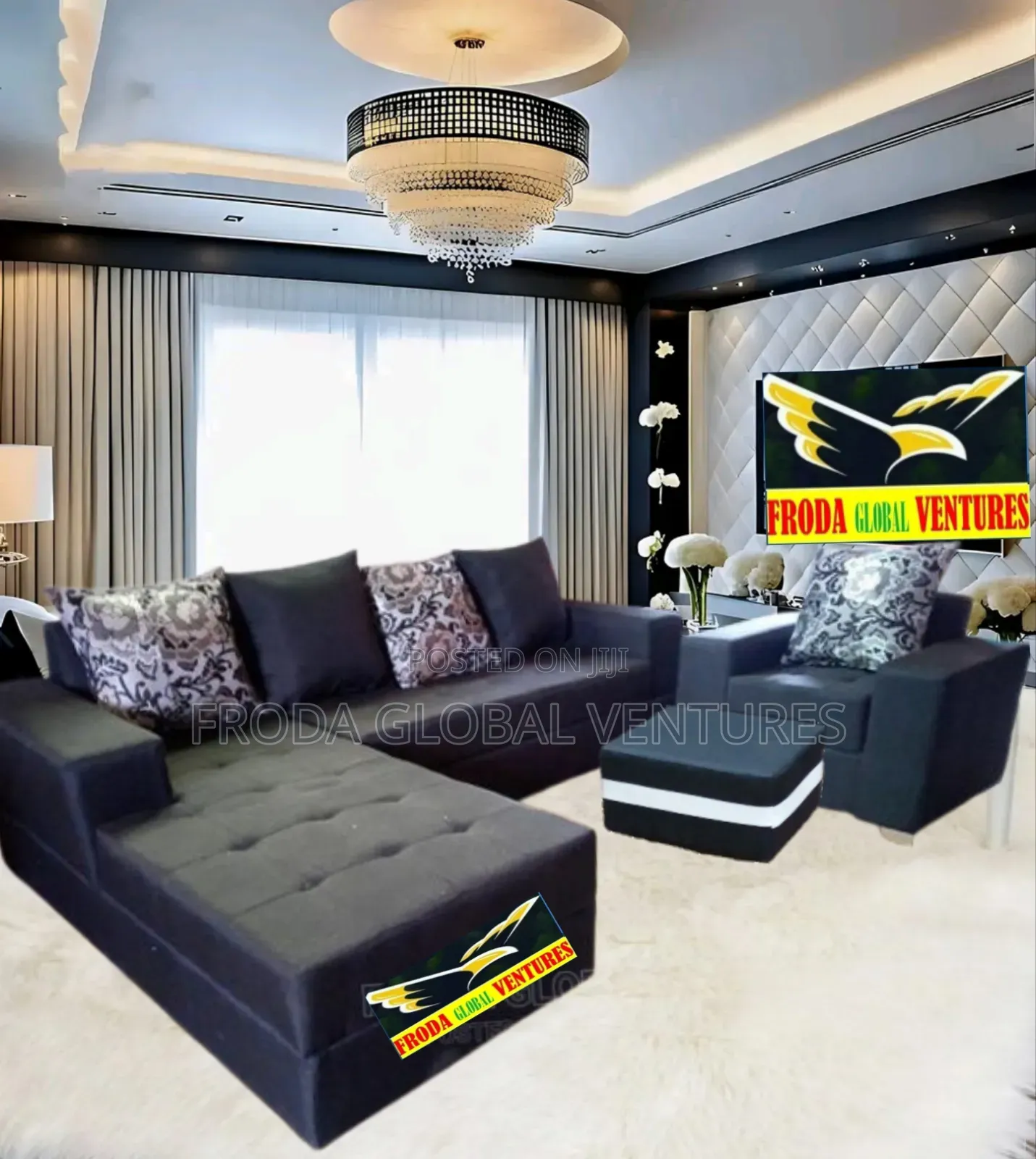 Quality Couch. L-Shape Sofa Plus Single Chair With Table. Ag