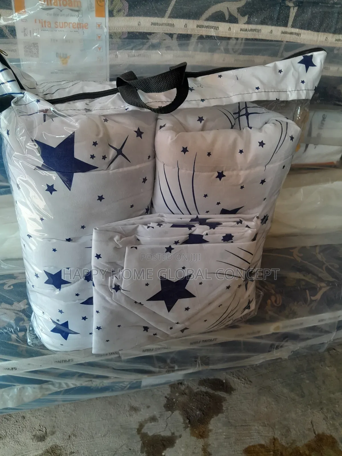 Blue Star Bedsheet and Duvet Set