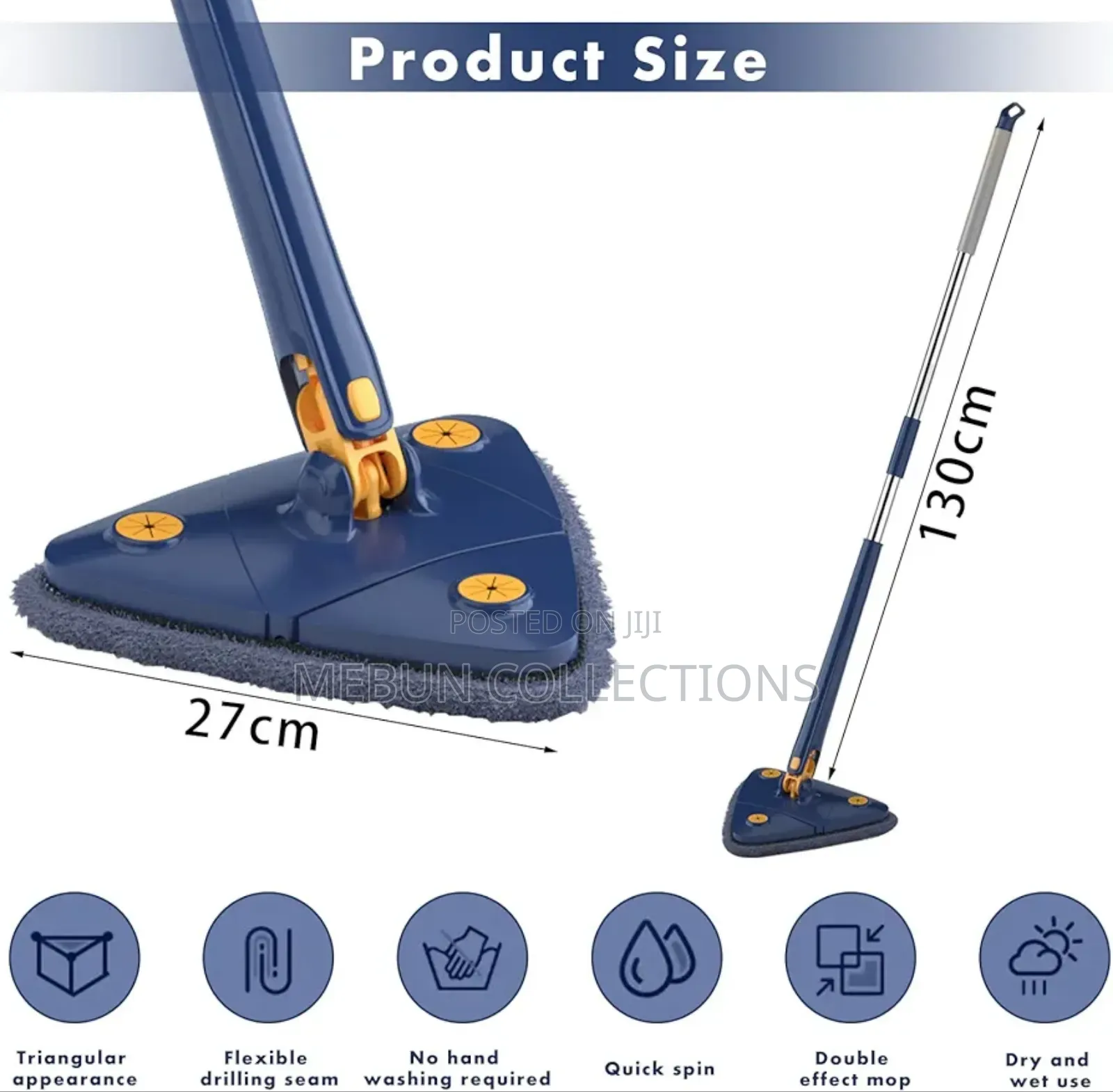 360 Rotatable Adjustable Wall Floor Cleaning Mop