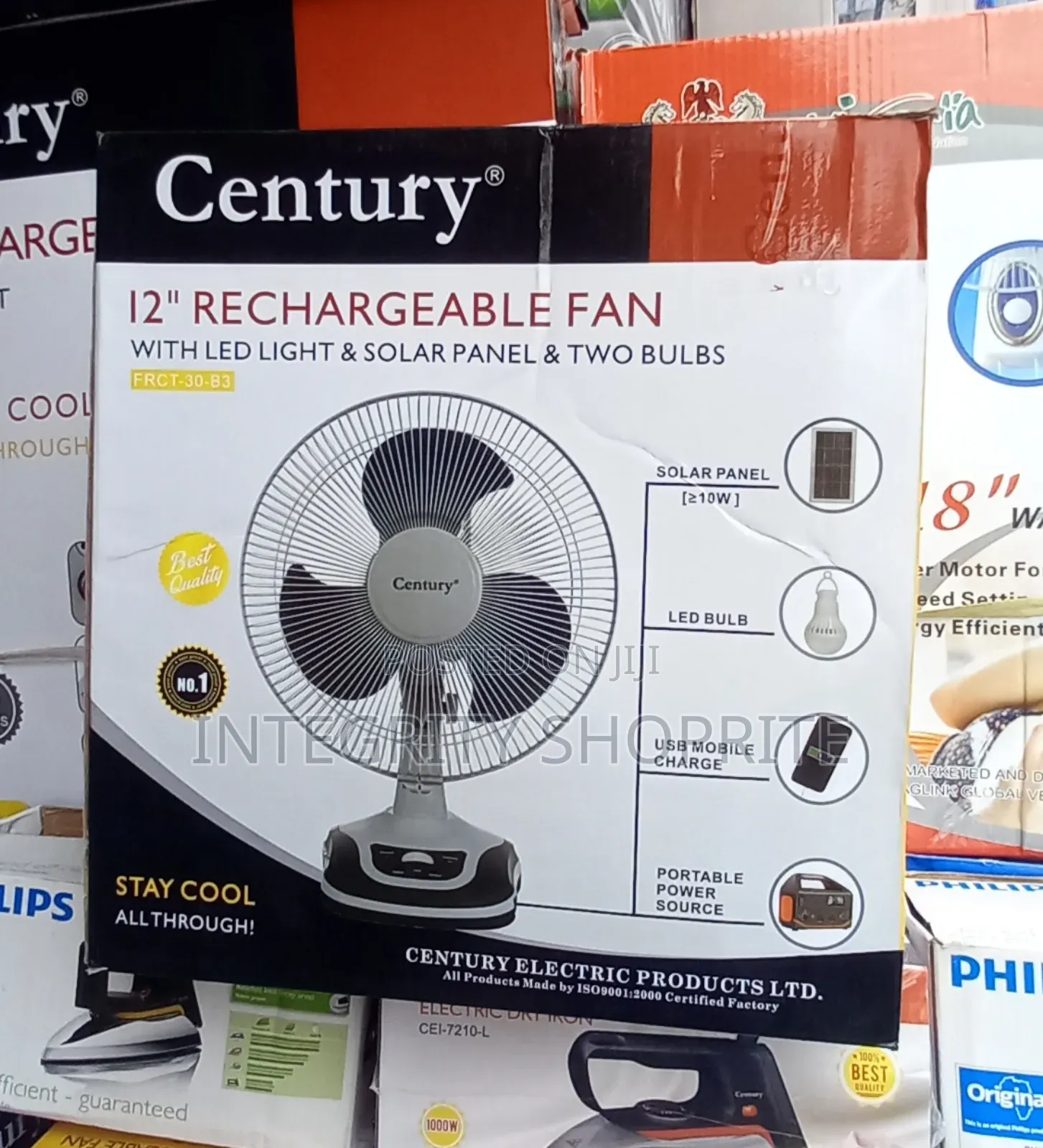 Century 12 - Inches Rechargeable Fan Solar Panel Bulbs