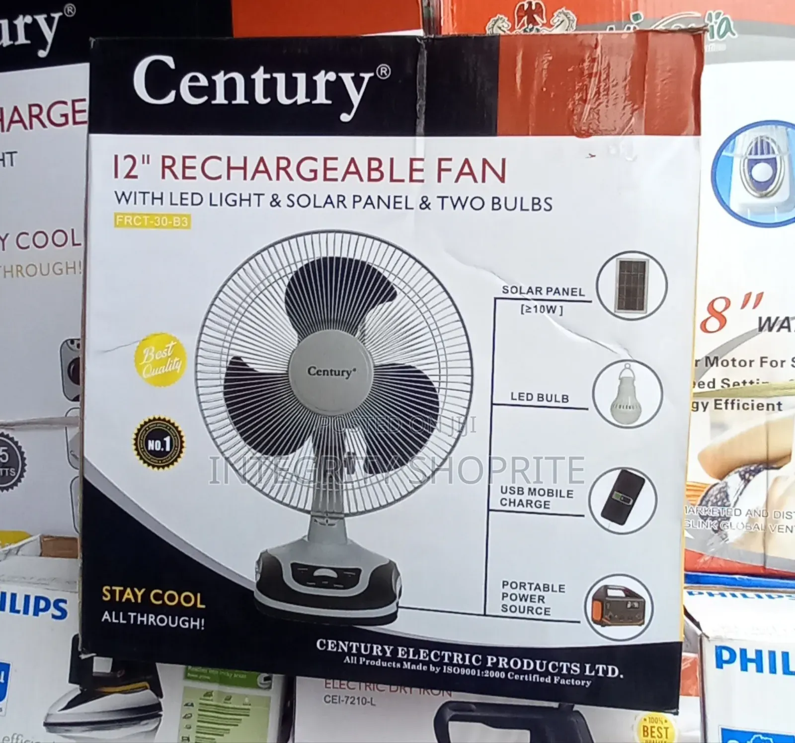 Century 12 - Inches Rechargeable Fan Solar Panel Bulbs