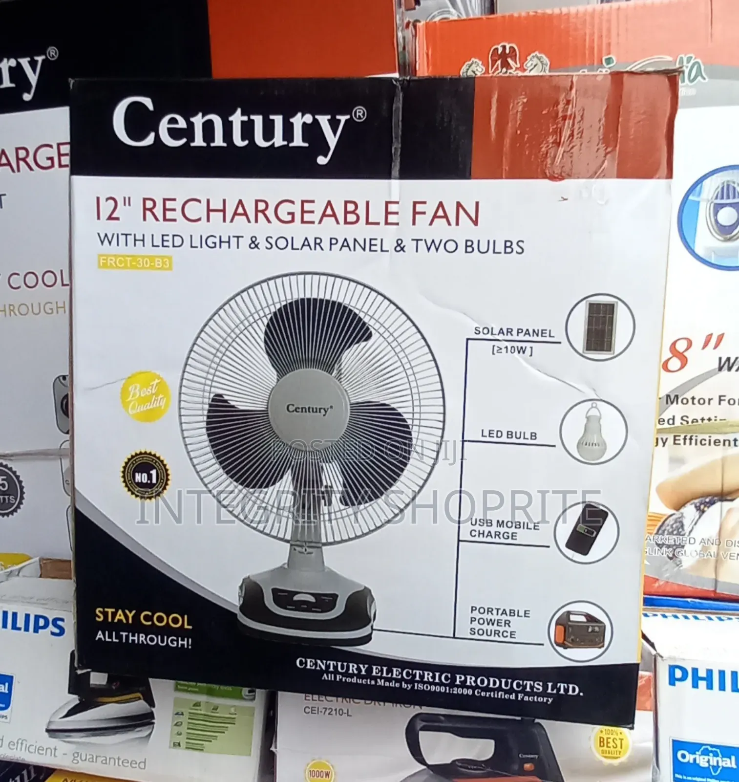 Century 12 - Inches Rechargeable Fan Solar Panel Bulbs