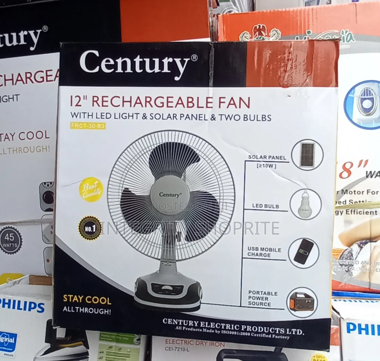 Century 12 - Inches Rechargeable Fan Solar Panel Bulbs