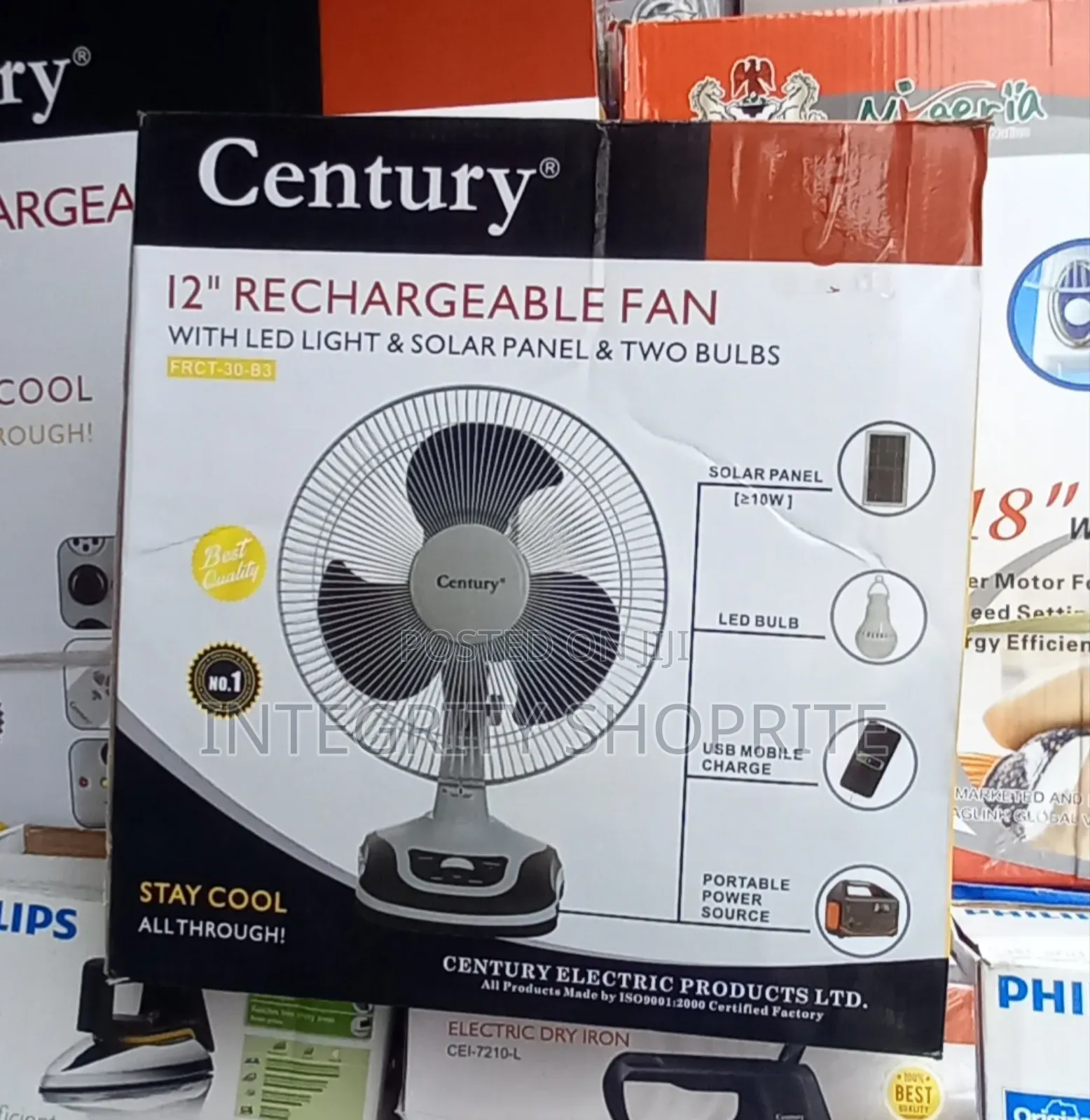 Century 12 - Inches Rechargeable Fan Solar Panel Bulbs