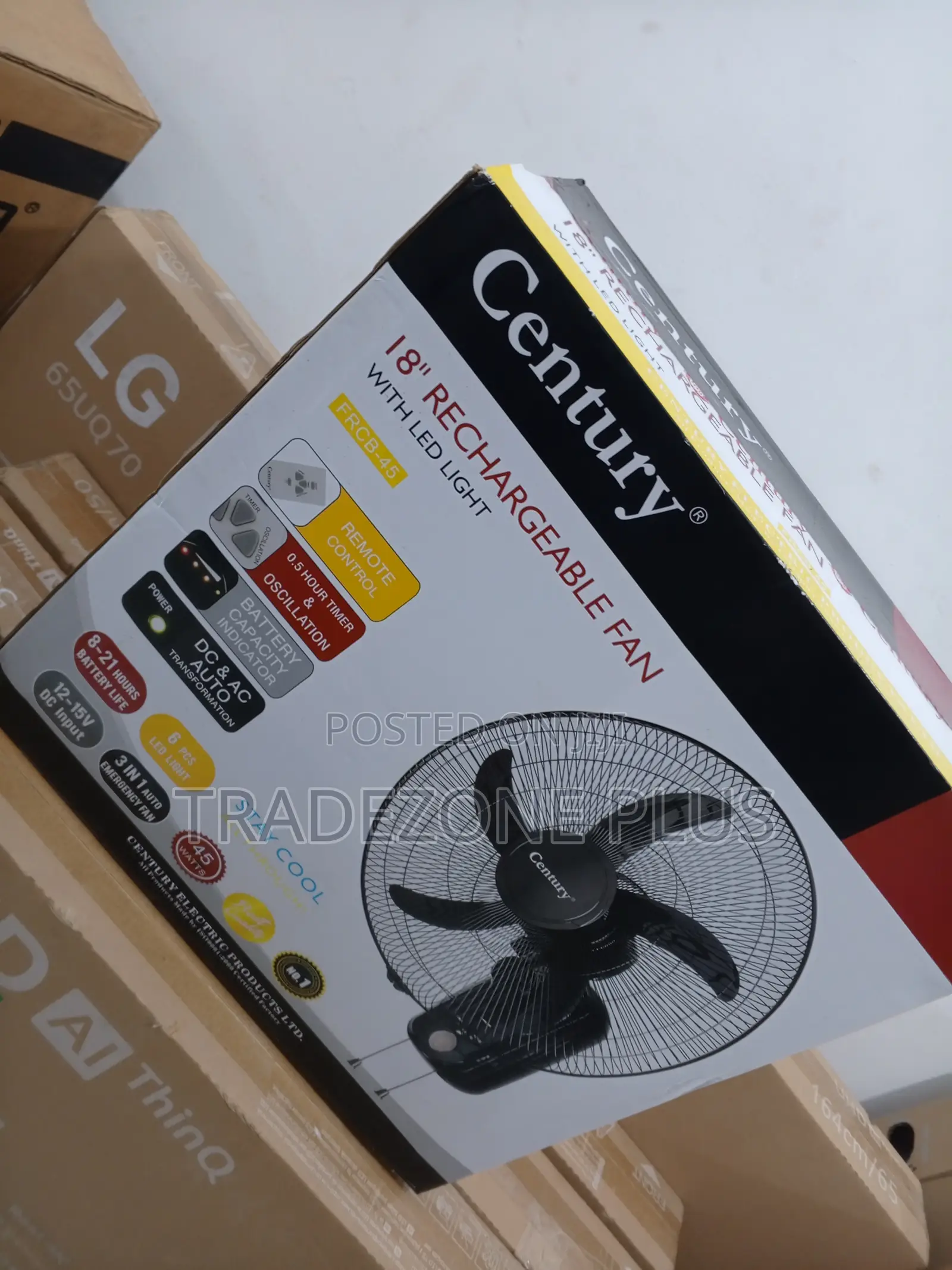 Century Energy-Efficient 18'' Rechargeable Fan