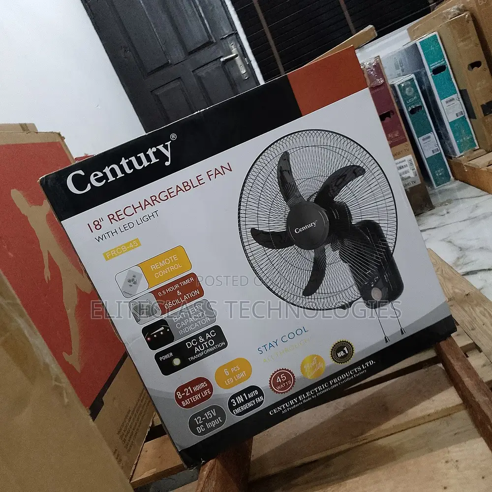 Fan Flow Pro Century 18 Inches Rechargeable Wall Fan