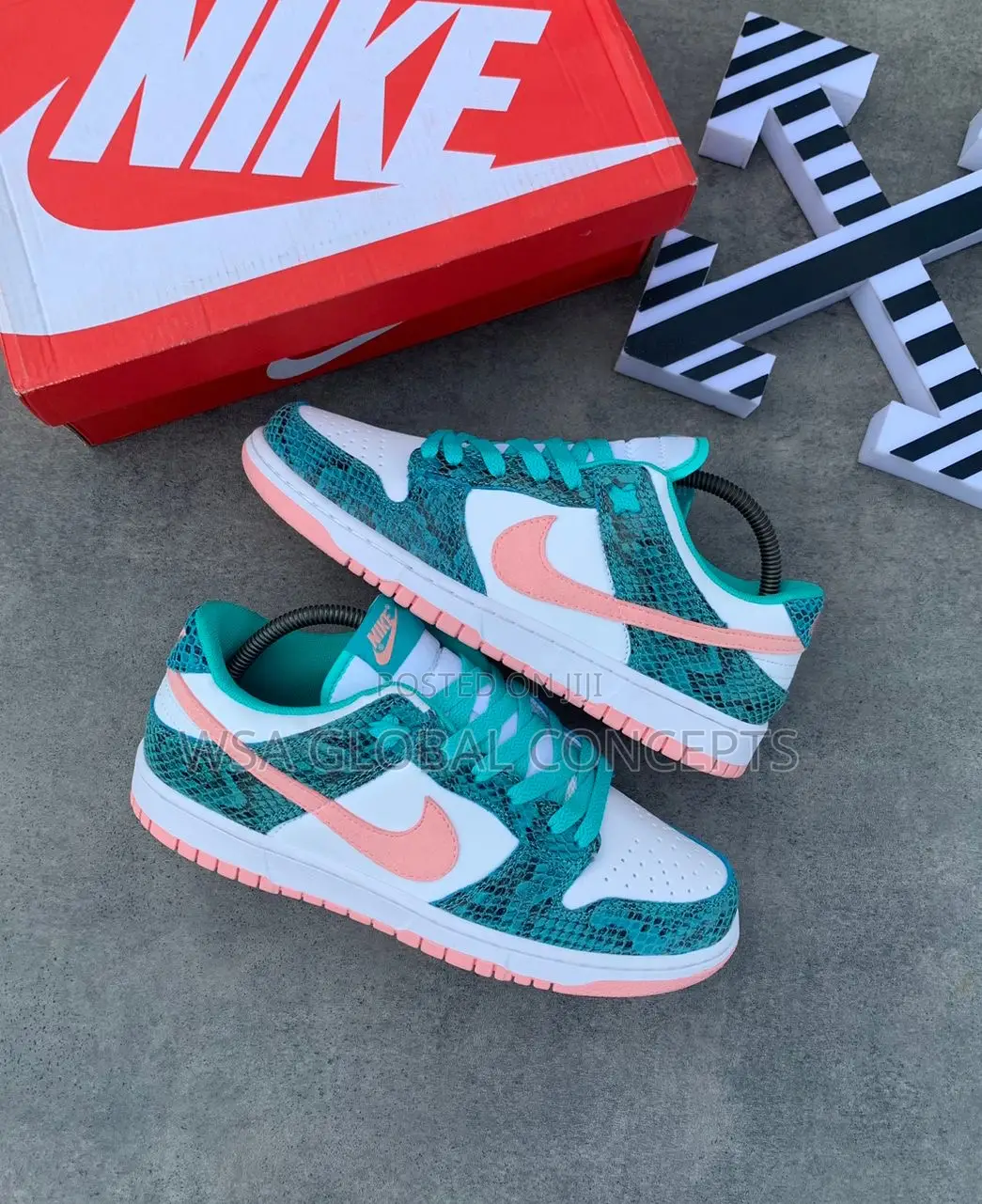 Nike Sb Dunk Low Snake Skin Washed Teal Sneakers