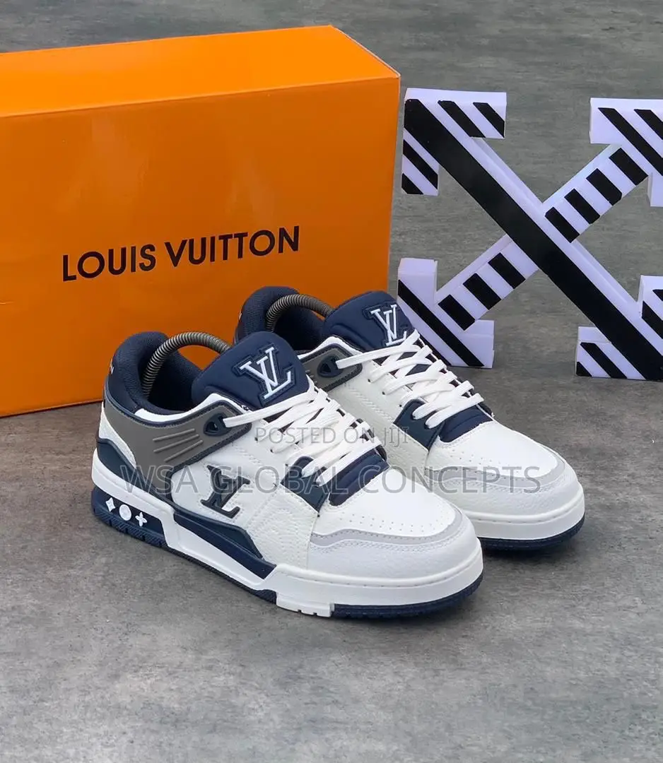 2024 Louis Vuitton Fl24 White and Blue Sneakers