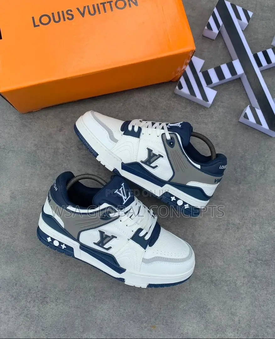 2024 Louis Vuitton Fl24 White and Blue Sneakers