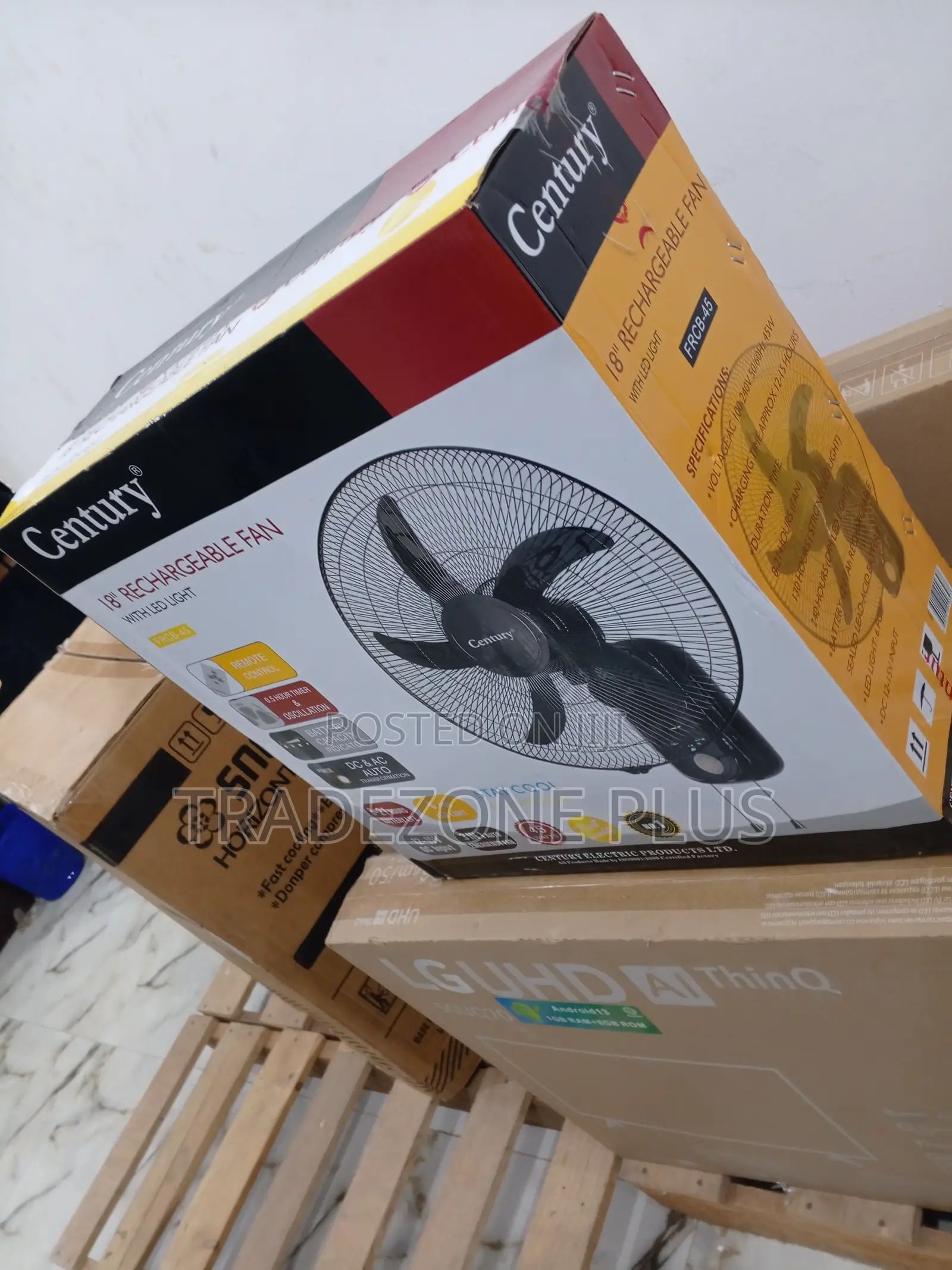 Century Best Working 18'' Rechargeable Fan