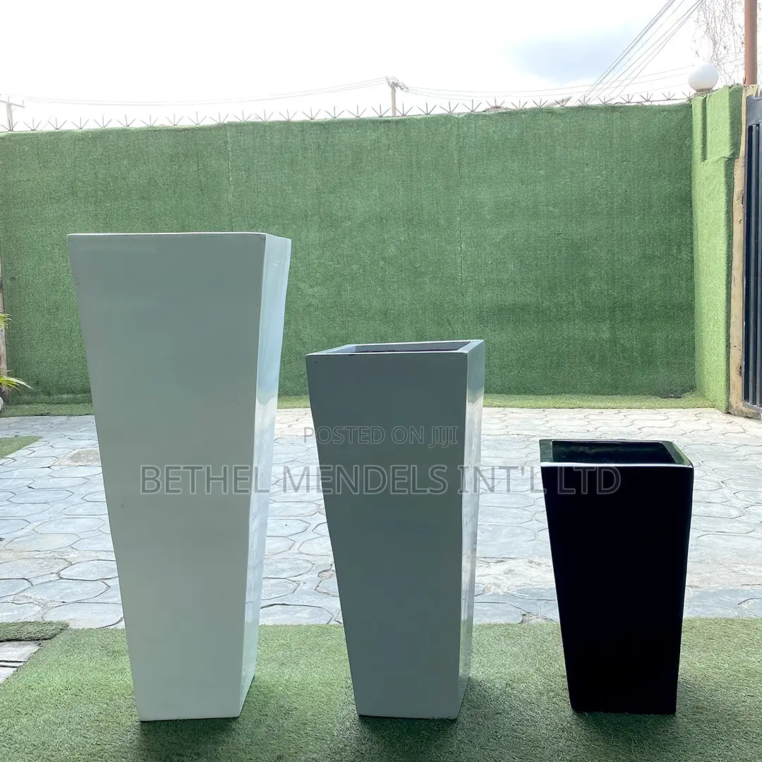 120cm Tapered Fiberglass Pot/Vase for Home/Office Decor