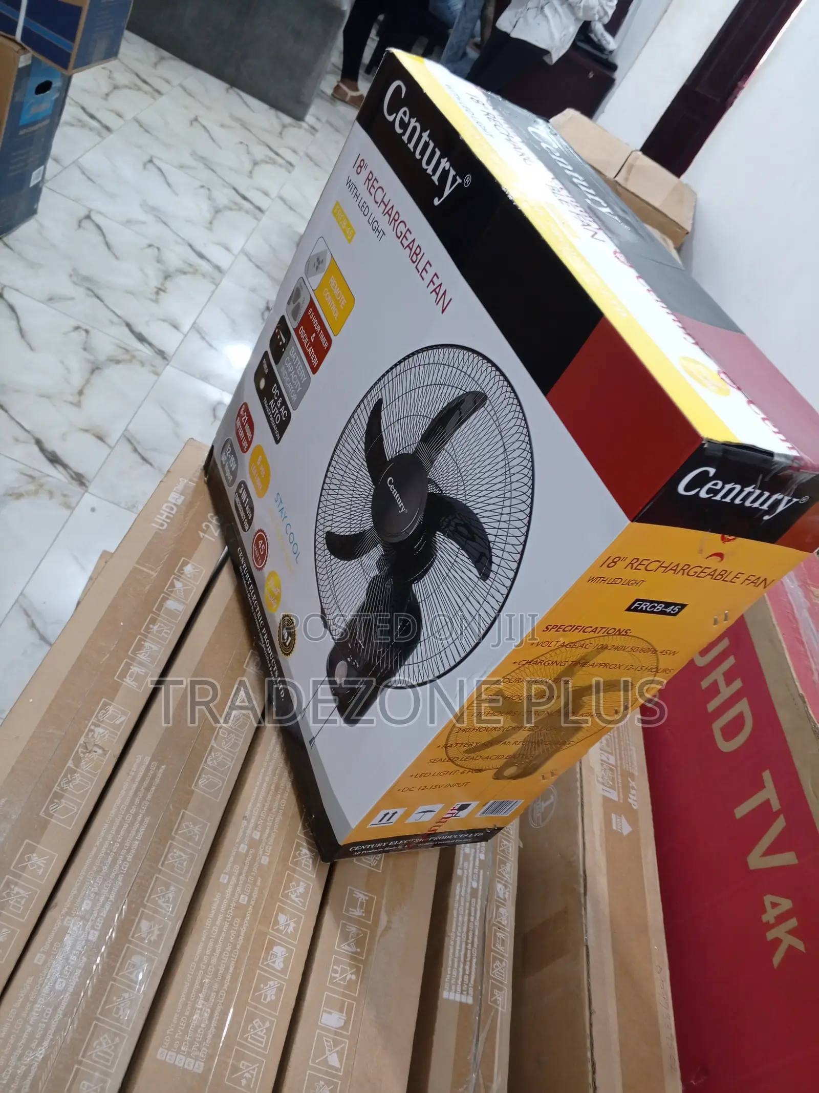 Century Efficient 18'' Rechargeable Fan