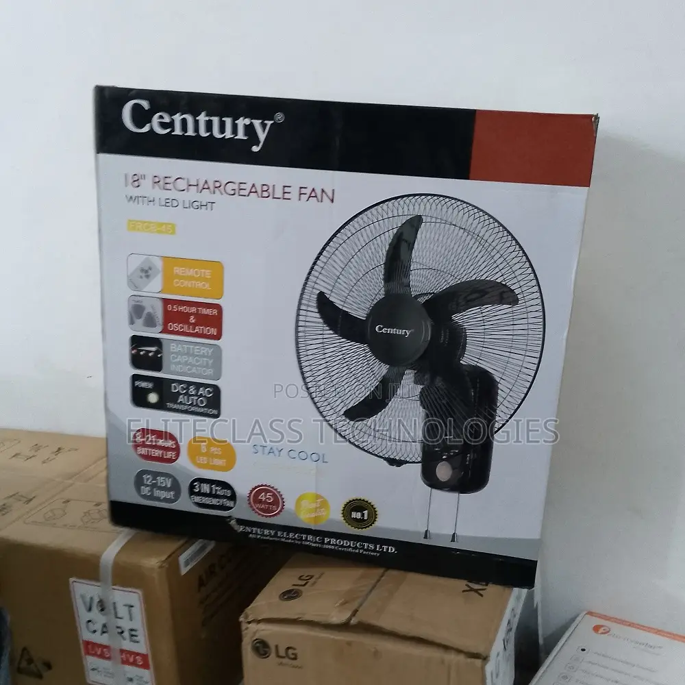 Air Aura Century 18 Inches Rechargeable Wall Fan