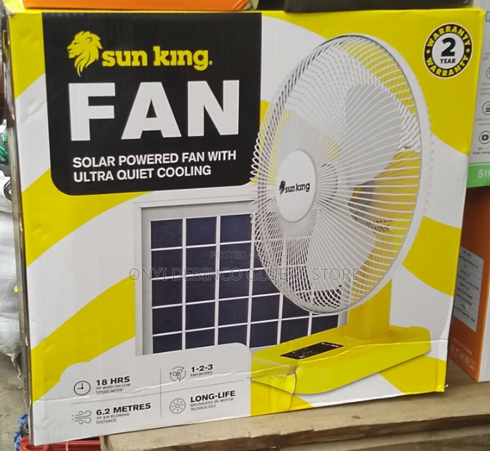 Rechargeable Sun King Solar Table Fan With 20w Solar Panel