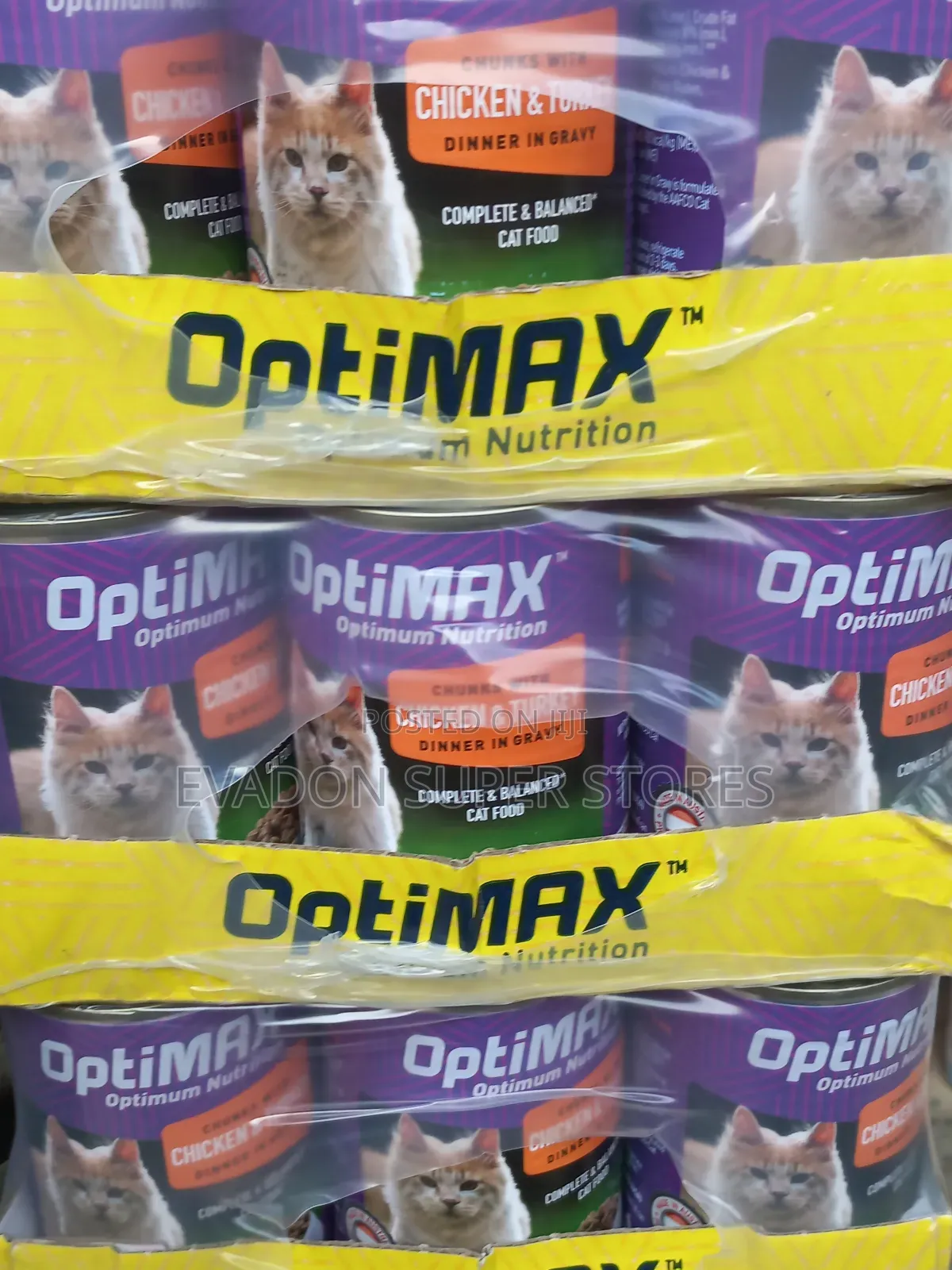 Optimax Cat Food. By 24 Cans