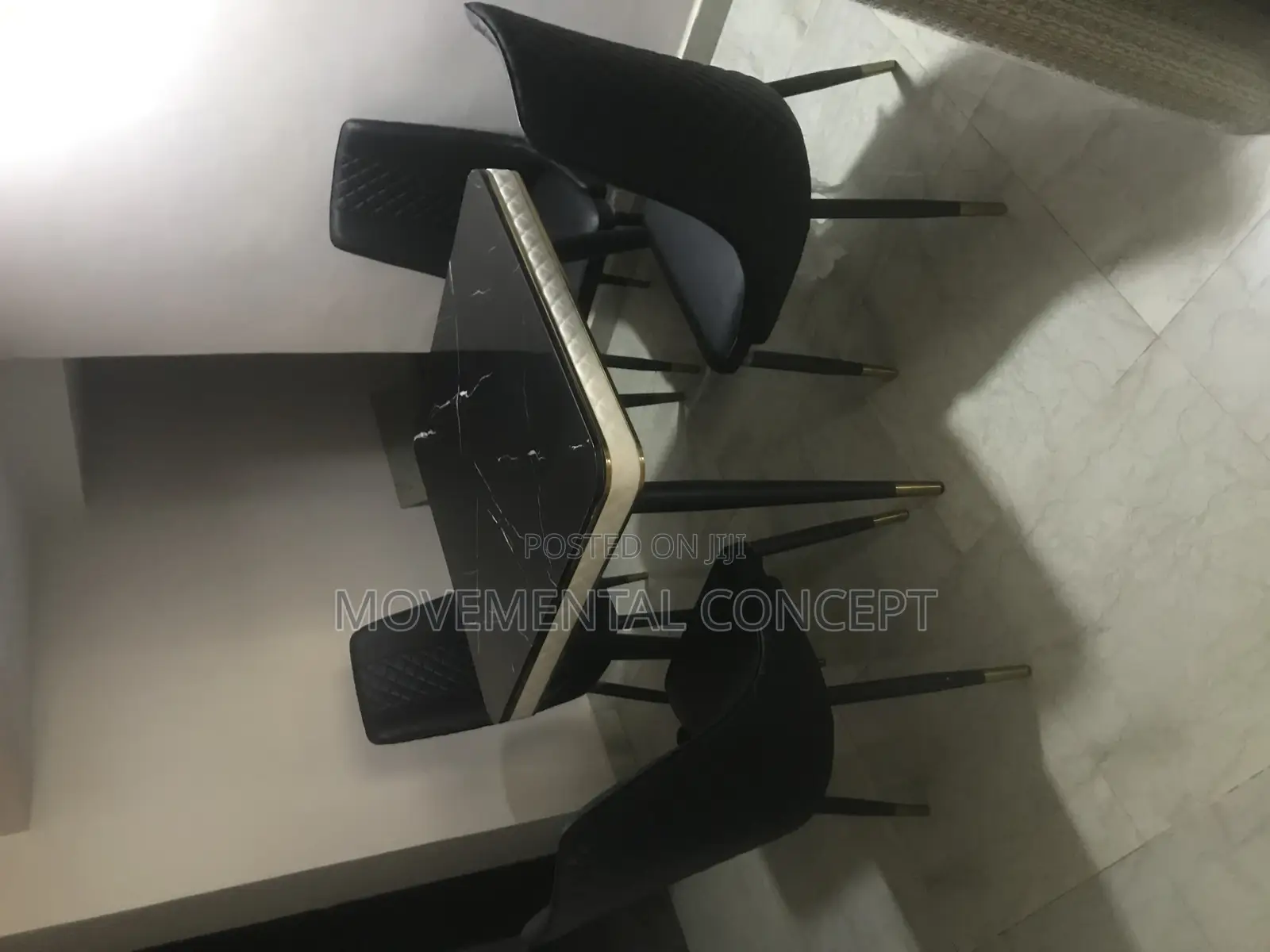 Executive Black Marble Dinning Set