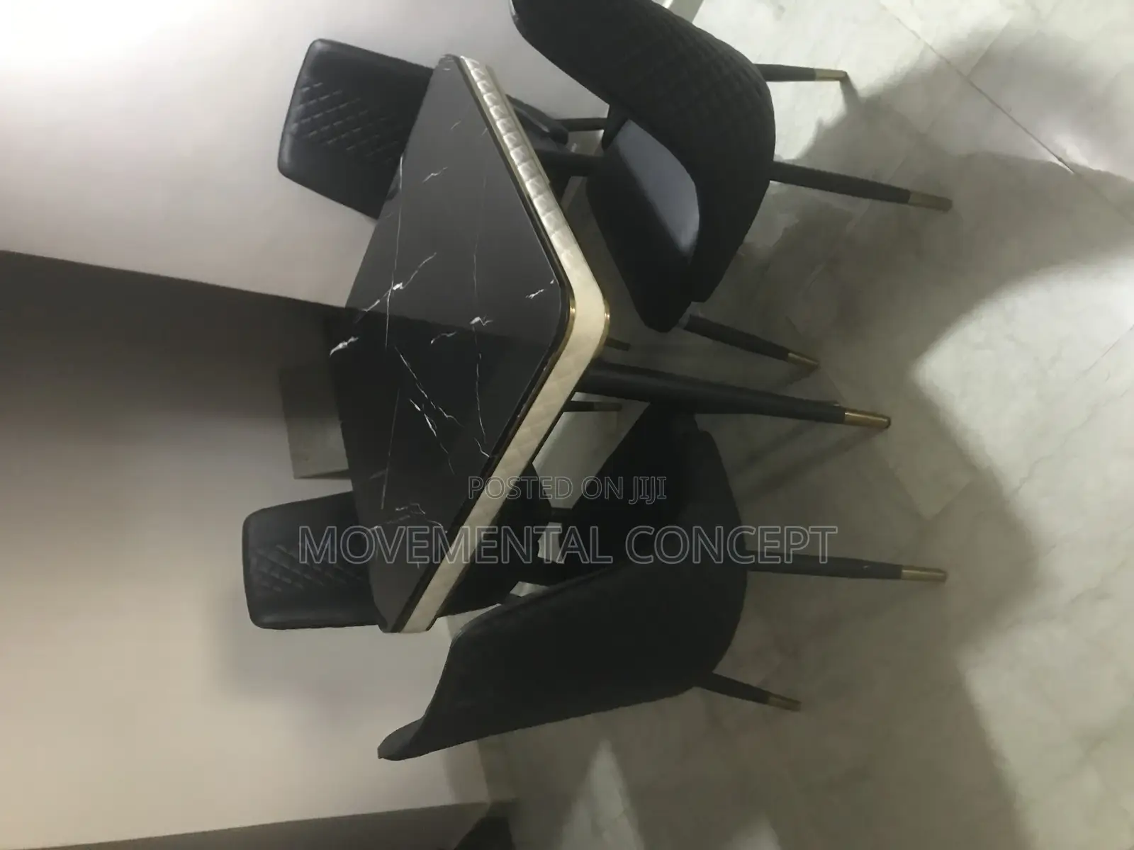 Executive Black Marble Dinning Set
