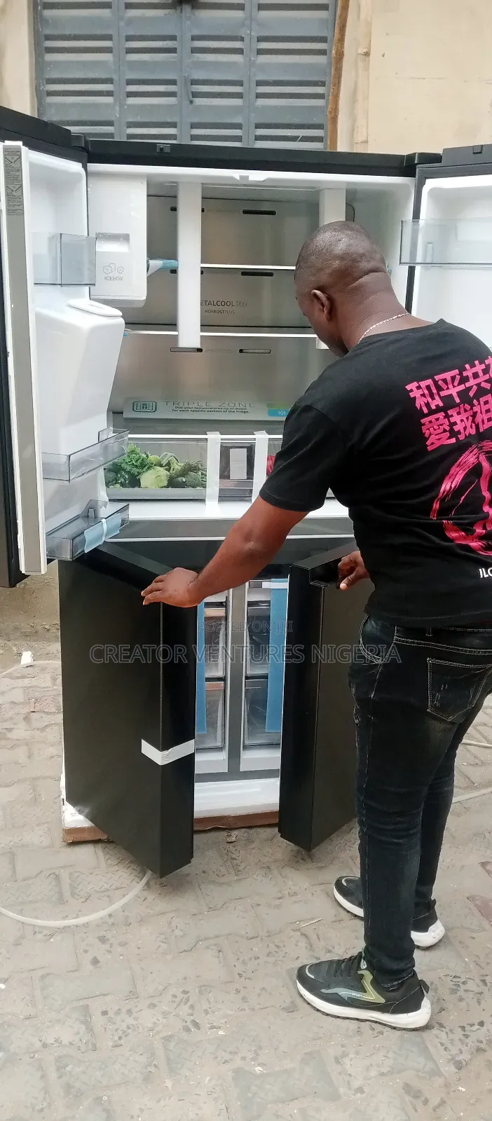 Hisence Inverter Side by Side Fridge Wt Water Ice Dispenser