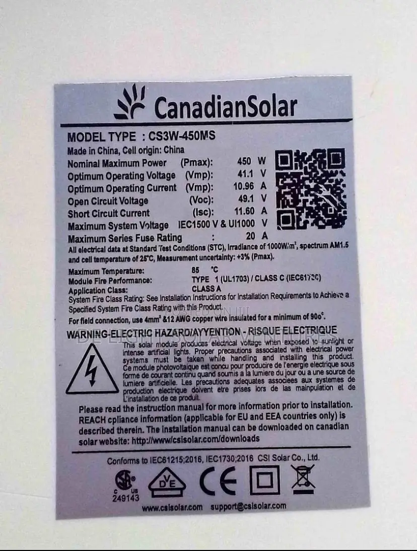 450w Original Canadian Mono Solar Panels