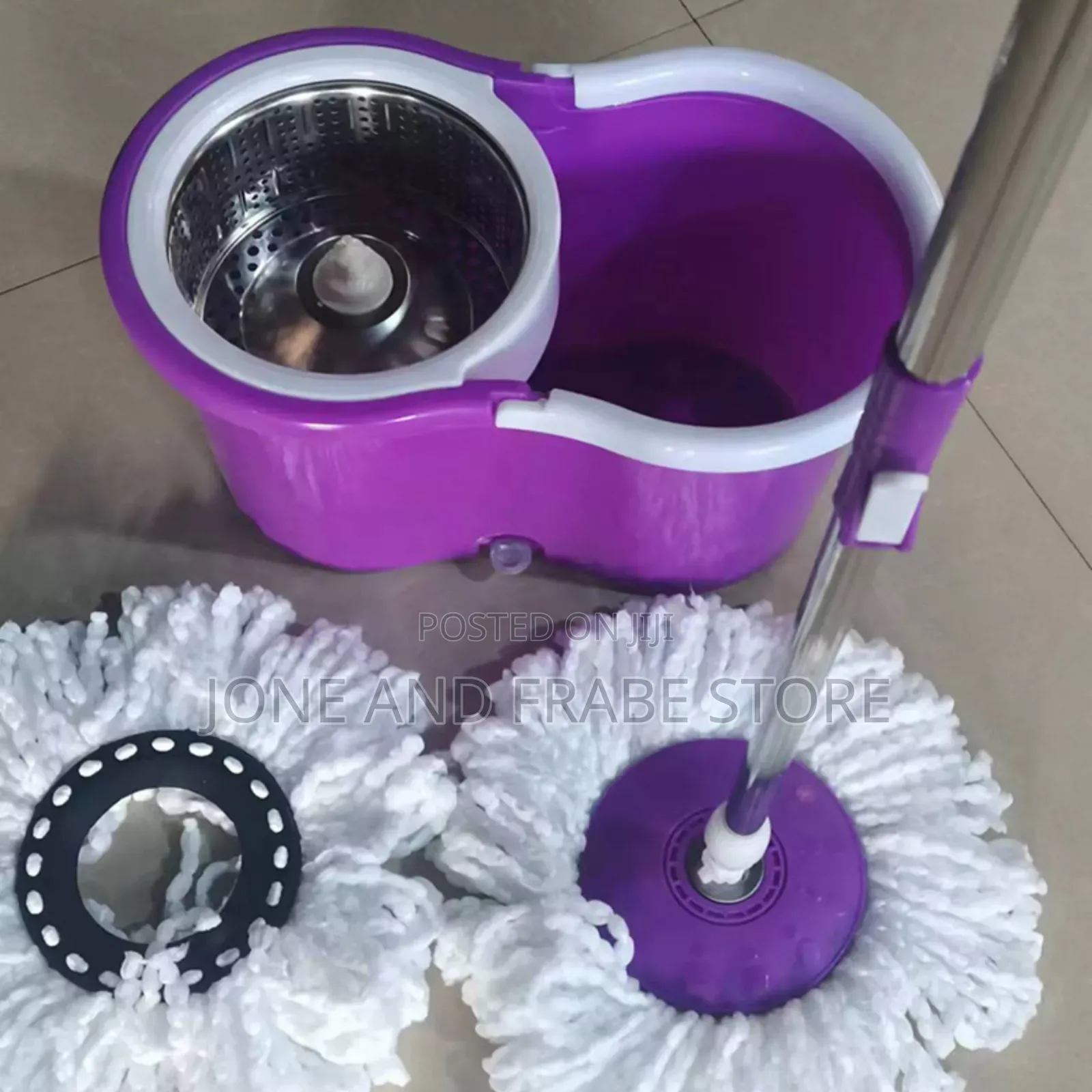 Rotating Mop Bucket Set With 2 Mop Head