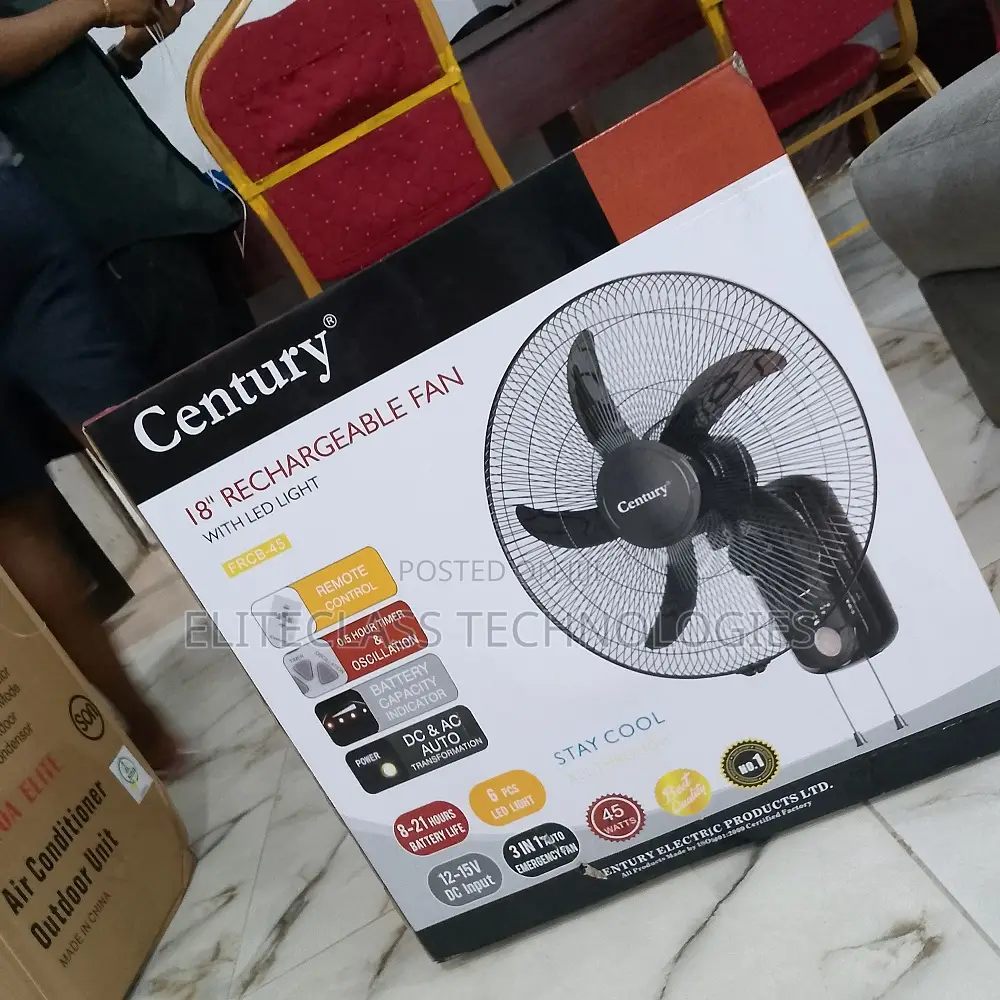 Breeze Master Century 18 Inches Rechargeable Wall Fan
