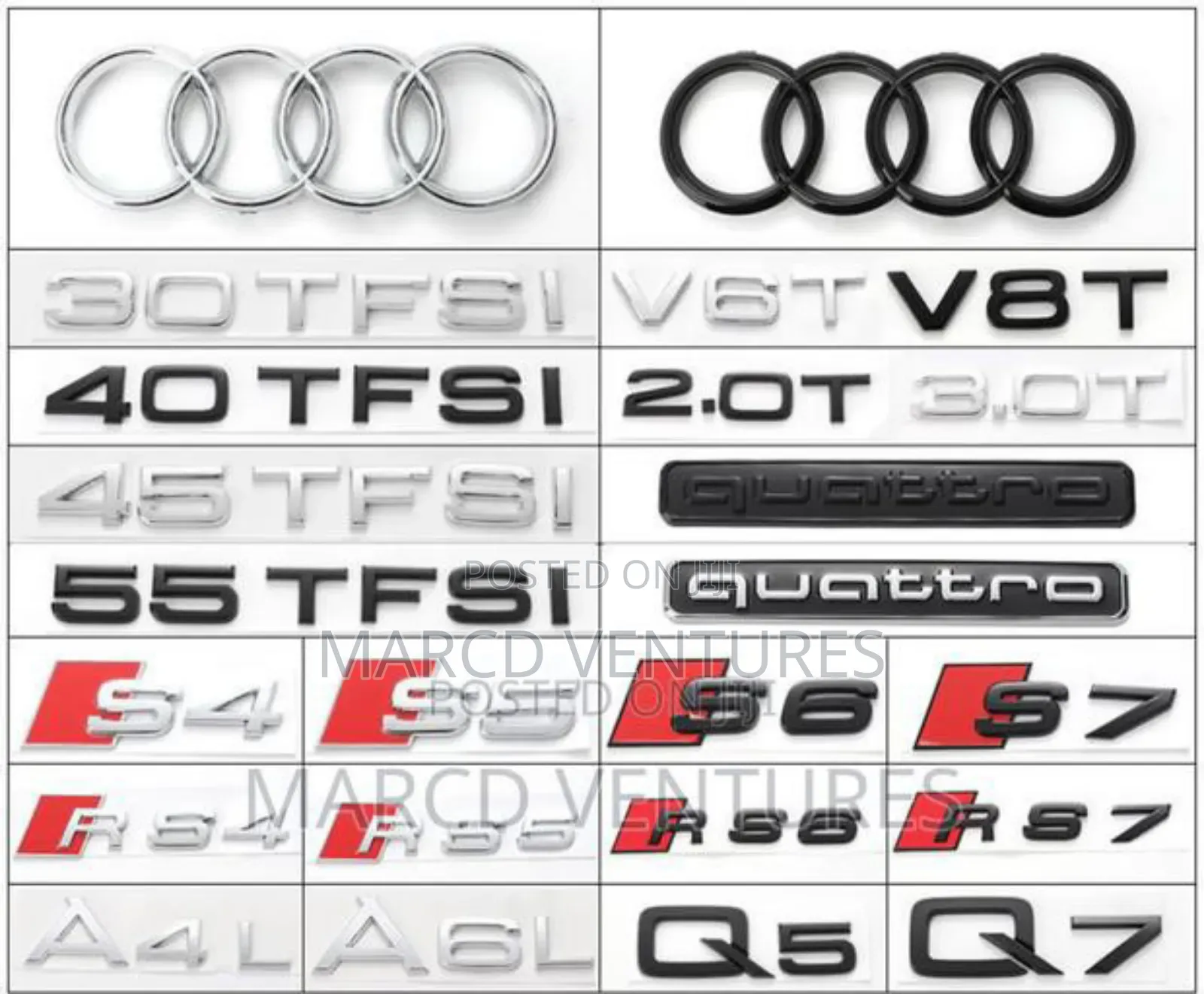 Audi Logo Ring Sporty Badges