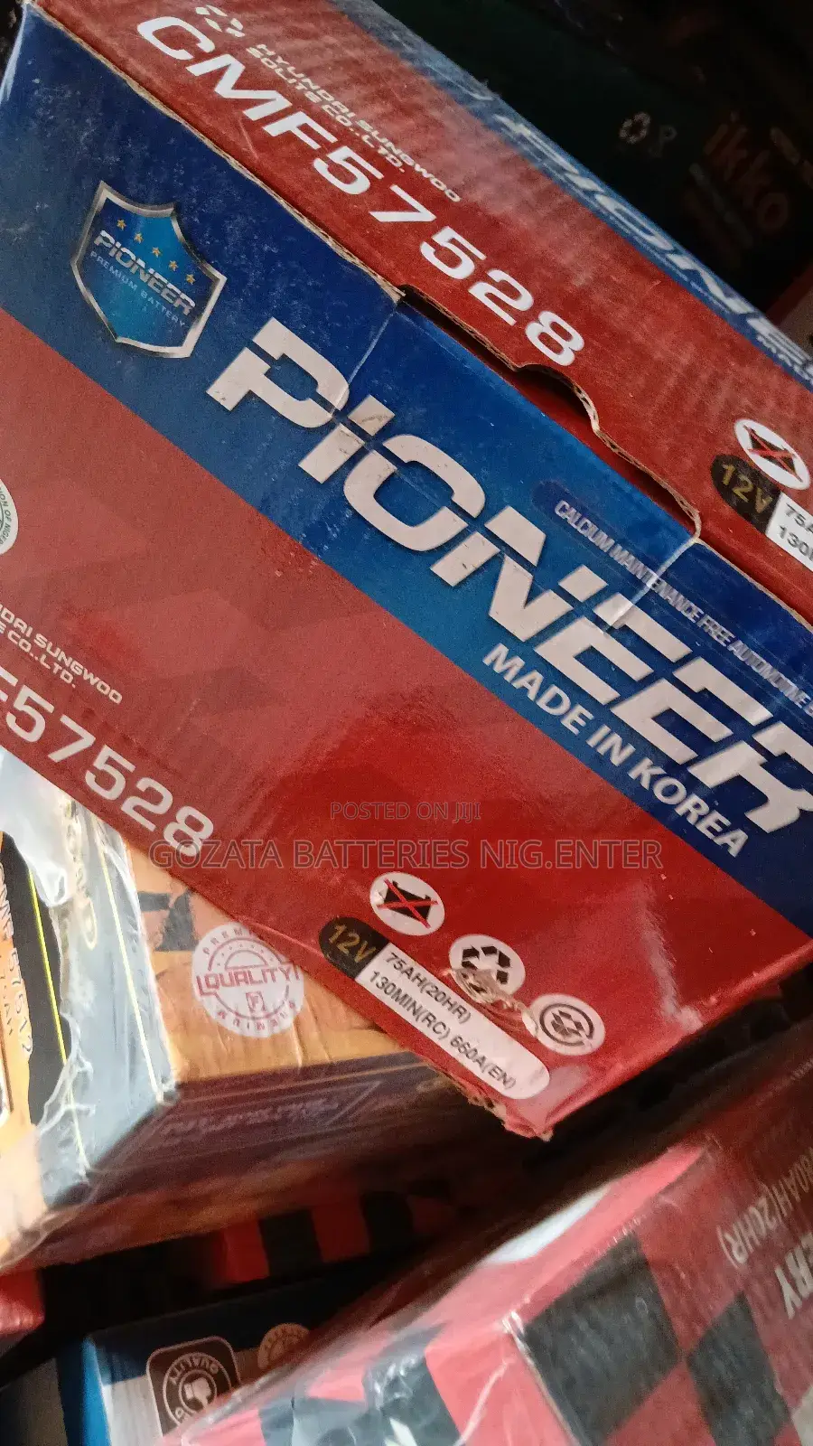 PIONEER 75AH Original Made In Korea Car Battery