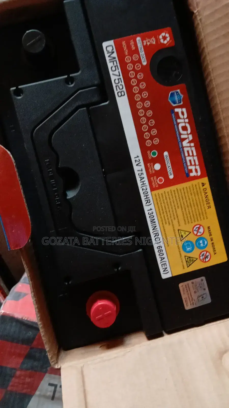 PIONEER 75AH Original Made In Korea Car Battery