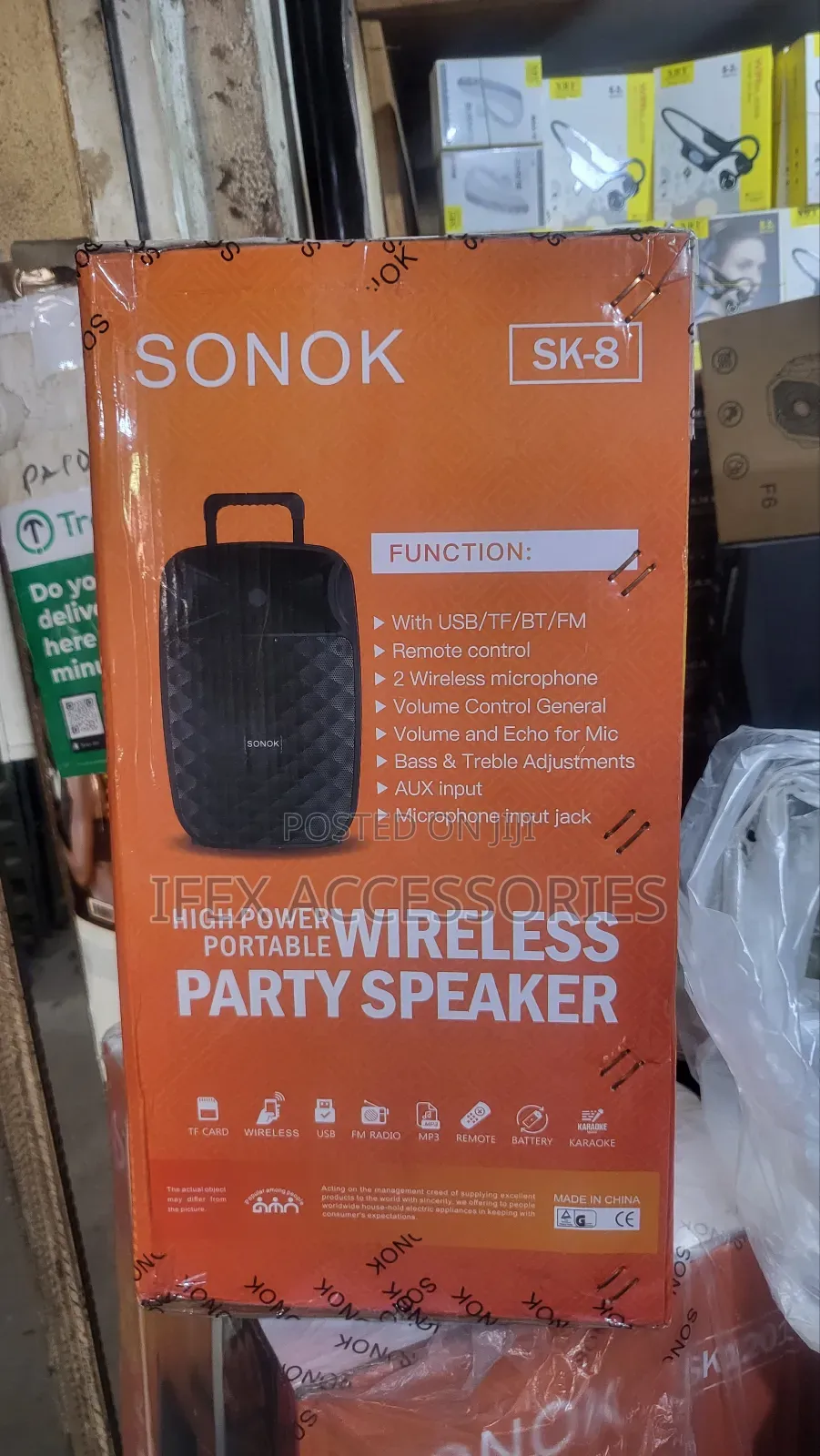 Sonok 8'' Rechargeable Public Address System Bluetooth 2 Mic