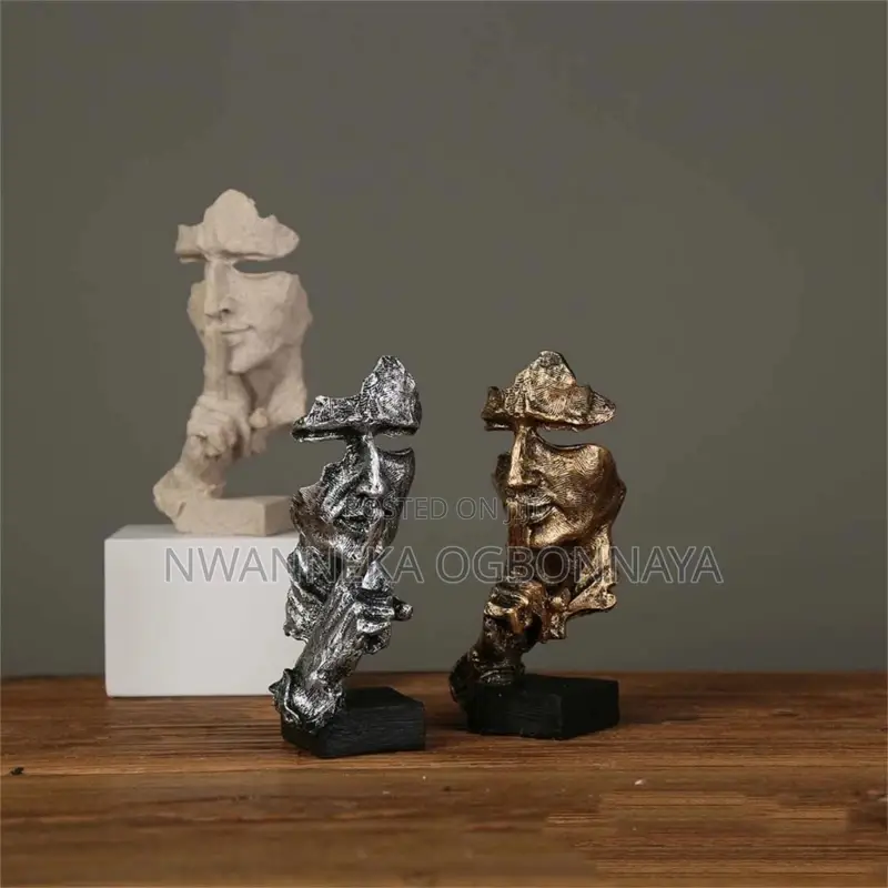 Statue Silence Is Gold Abstract Art Figurine