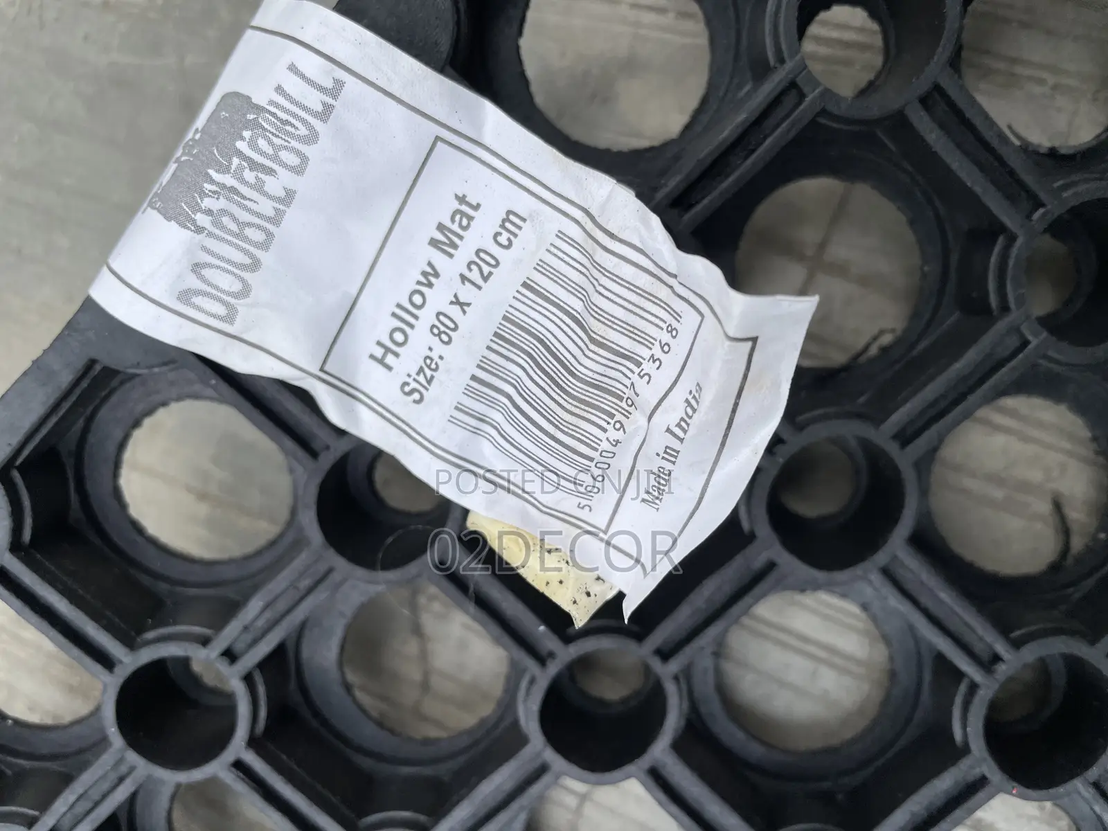 Hollow Doormat Black Color 80/120