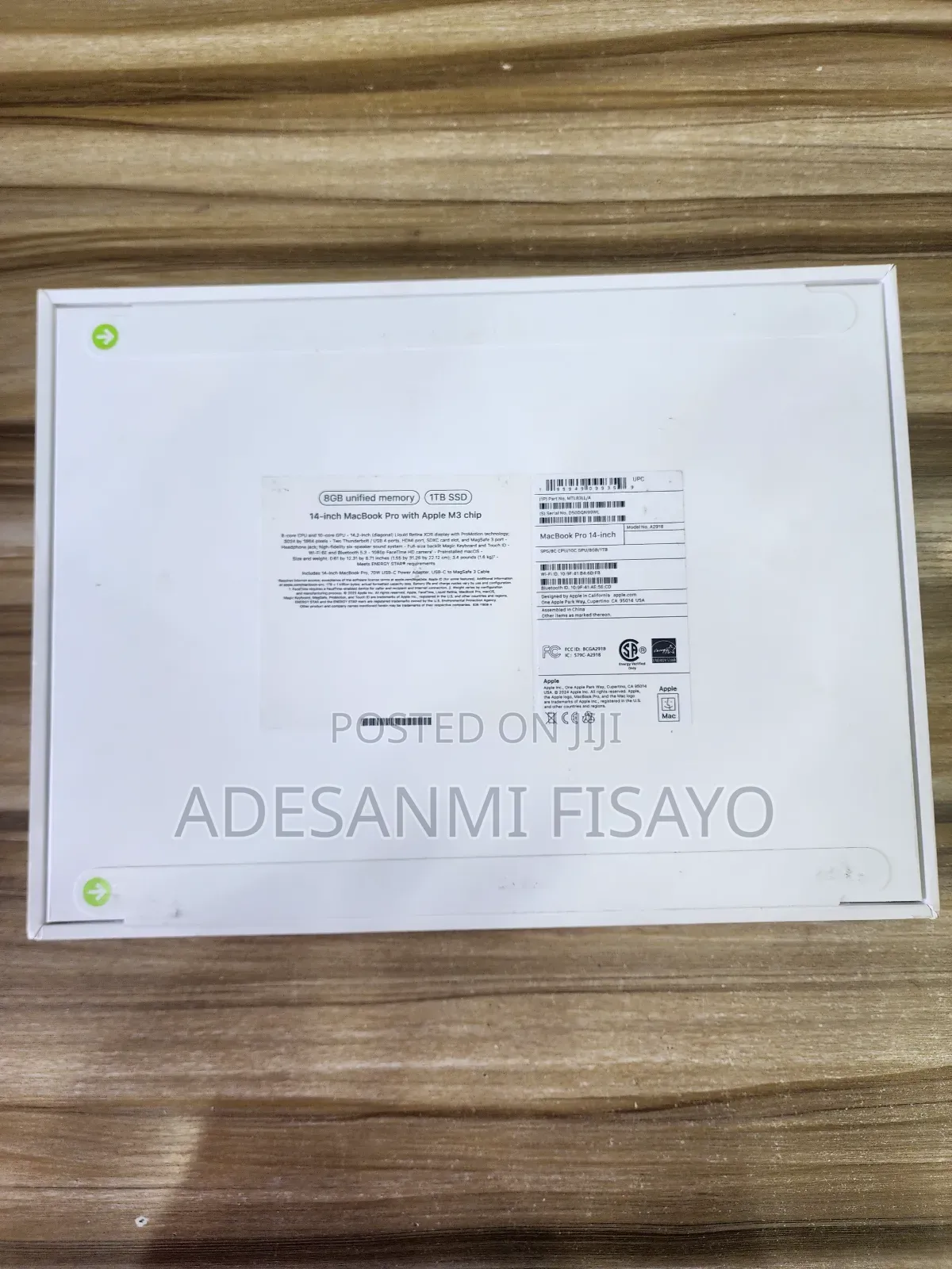 New Laptop Apple MacBook Pro 2023 M3 14-Inch 8GB Apple M3 Pro SSD 1T