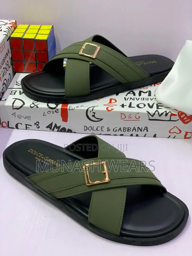Dolce Gabbana Leather Slippers