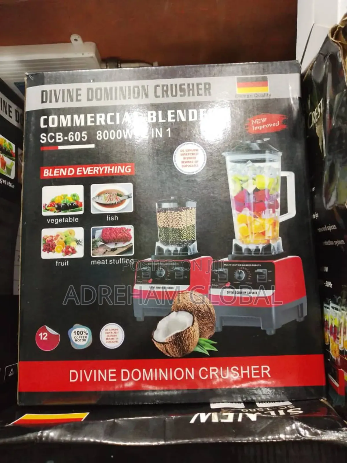 8000watts Double Cup Divine Dominion Crusher 2.5L Cup